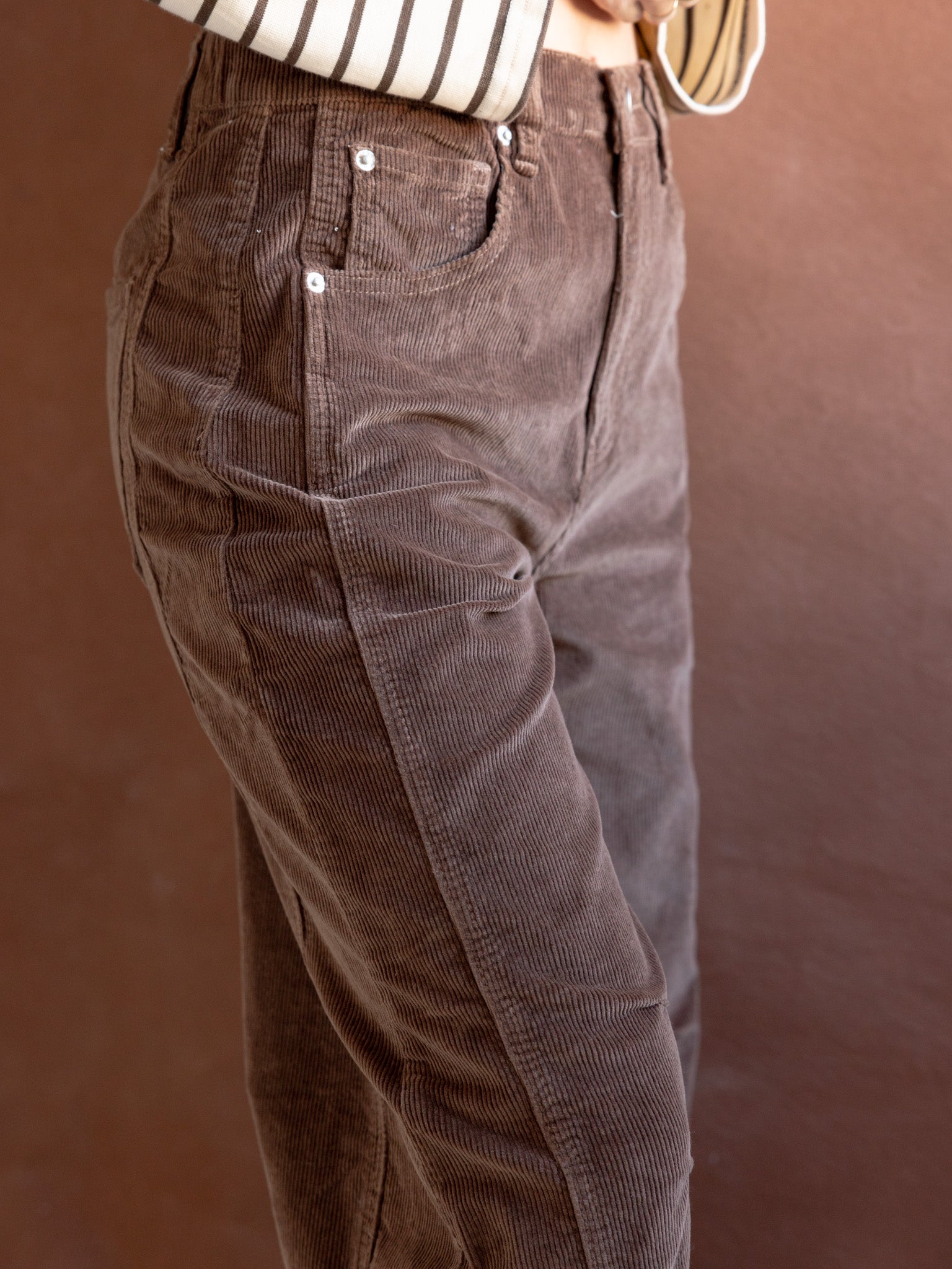 Brynn Women's Corduroy Pants - Soft Stretch High Waisted Wide Leg Trousers for Fall Winter | Casual Work Office & Weekend Outfits