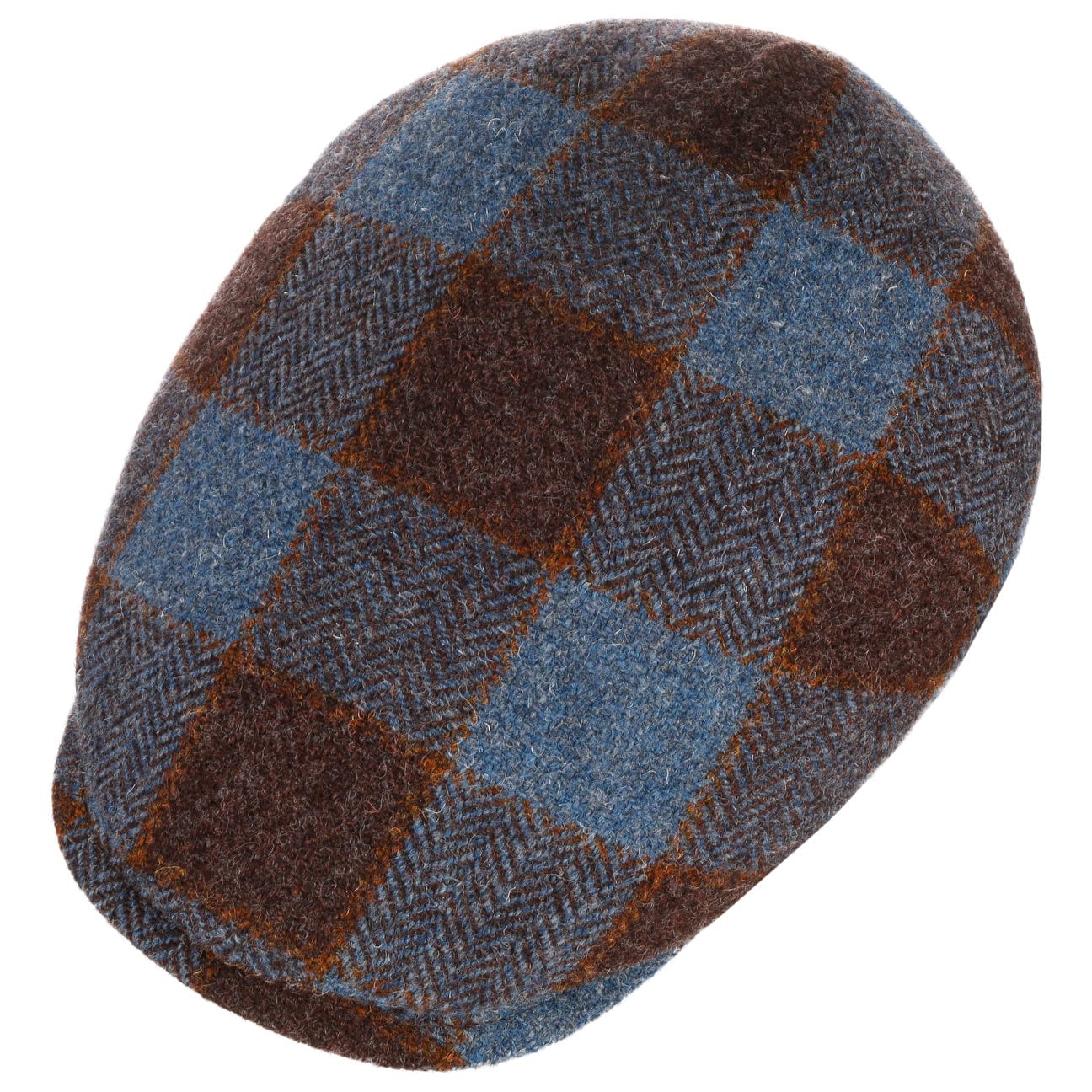 Lierys Capri Check Virgin Wool Flat Cap - Classic Men's Winter Hat for Outdoor Activities, Travel & Casual Wear