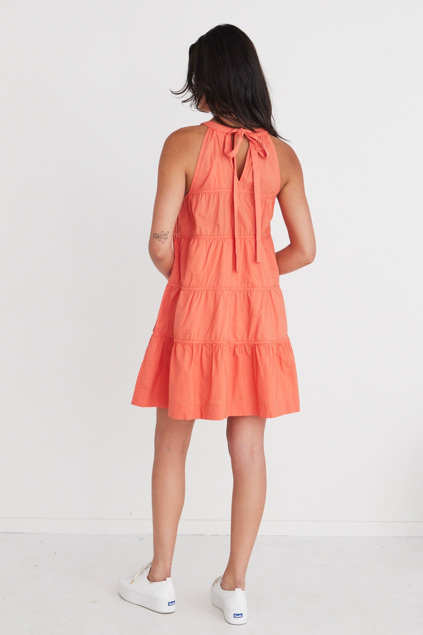 Levitate Women's High Neck Tiered Mini Dress - Floral Summer Casual Dress for Beach, Party & Date Night