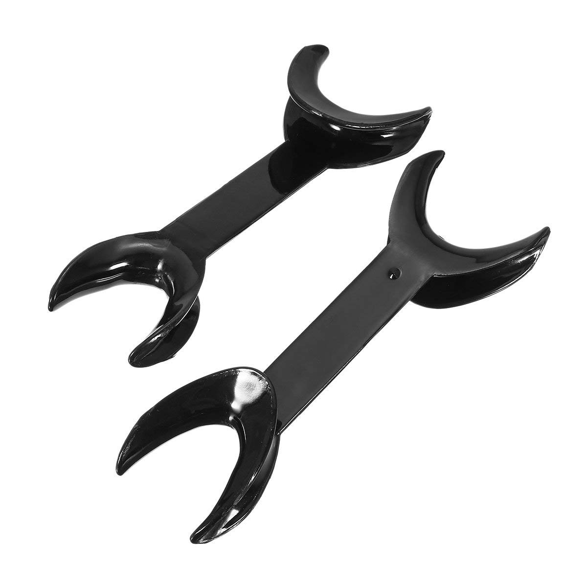 2-Pack T-Shaped Black Intraoral Cheek Lip Retractors - Double Head Dental Mouth Opener for Teeth Whitening, Orthodontic Work & Dental Procedures - Perfect for Dentists, Hygienists & At-Home Teeth Care