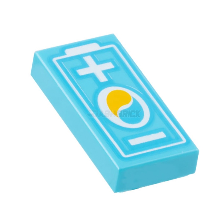 LEGO Minifigure Accessory - Electric Car Battery Tile with Octane Logo [3069pb1065] 6421752 - Perfect for LEGO City Sets & DIY Car Models