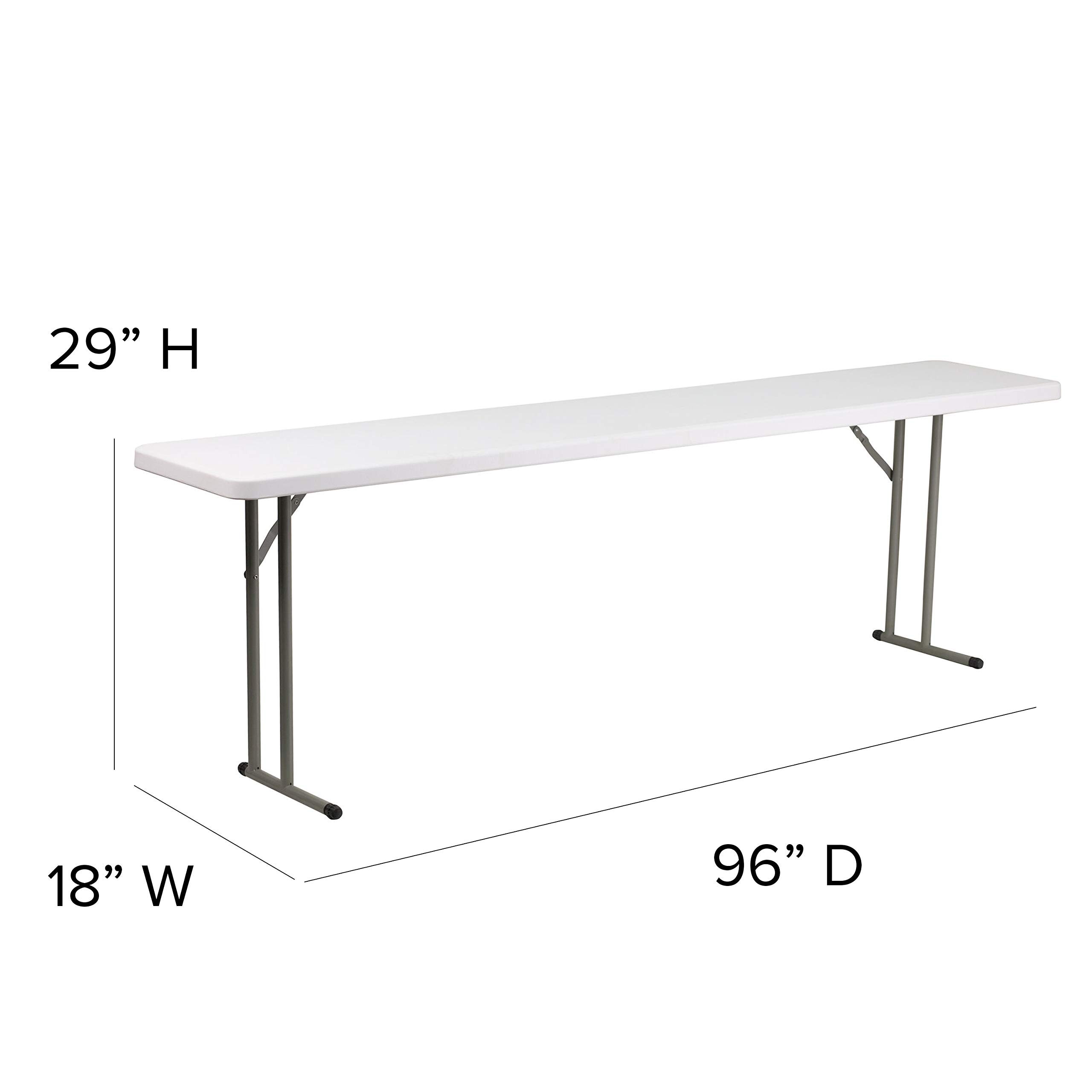 8-Foot Granite White Plastic Folding Training Table - Durable Seminar & Conference Table for Office, Classroom, Events & Meetings - Perfect for Training Sessions, Workshops & Business Gatherings