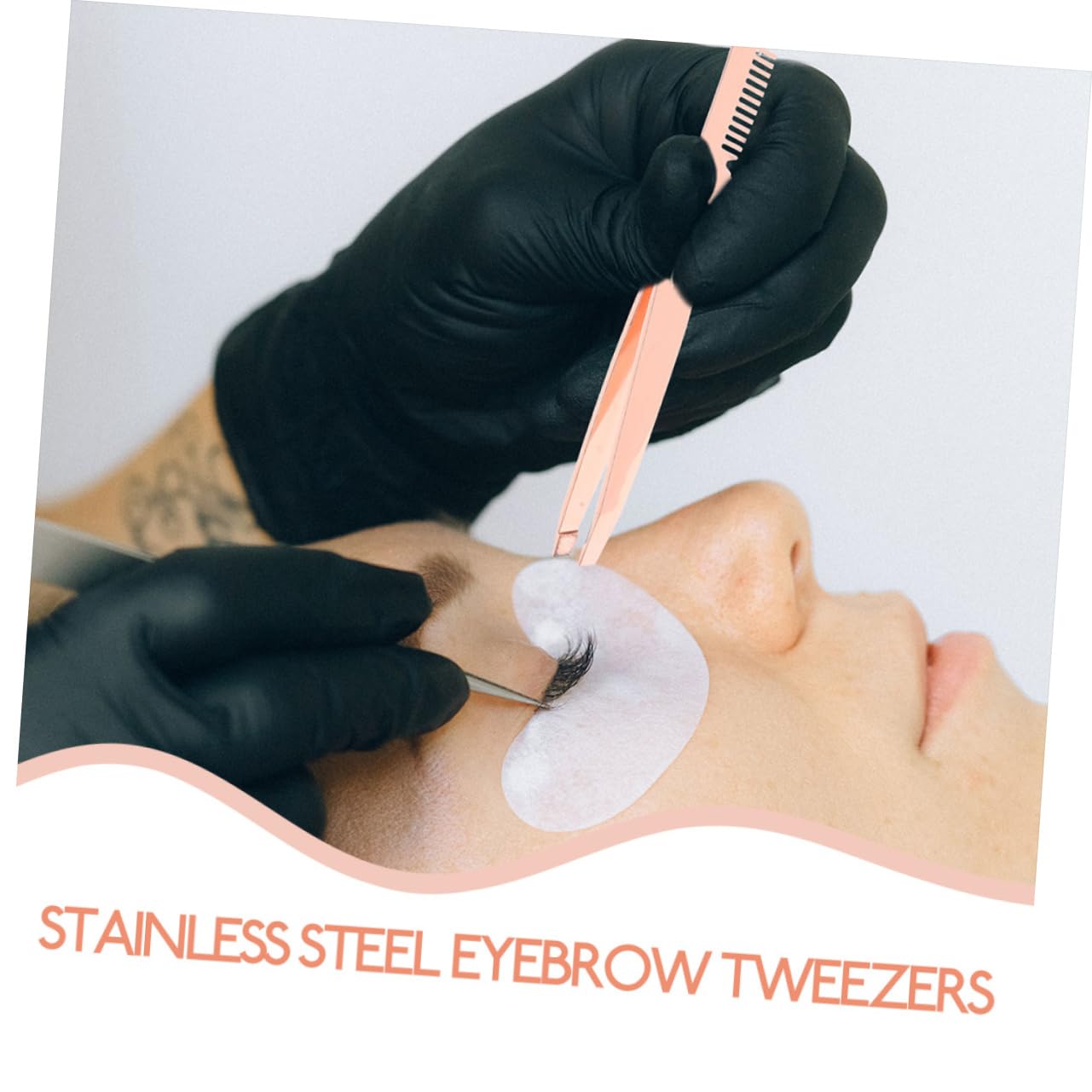 Rose Gold Precision Eyebrow Tweezers for Women - Professional Slant Tip for Eyebrow Shaping, Facial Hair Removal & Eyelash Extensions - Perfect for Home Salon, Travel & Makeup Kit Essentials