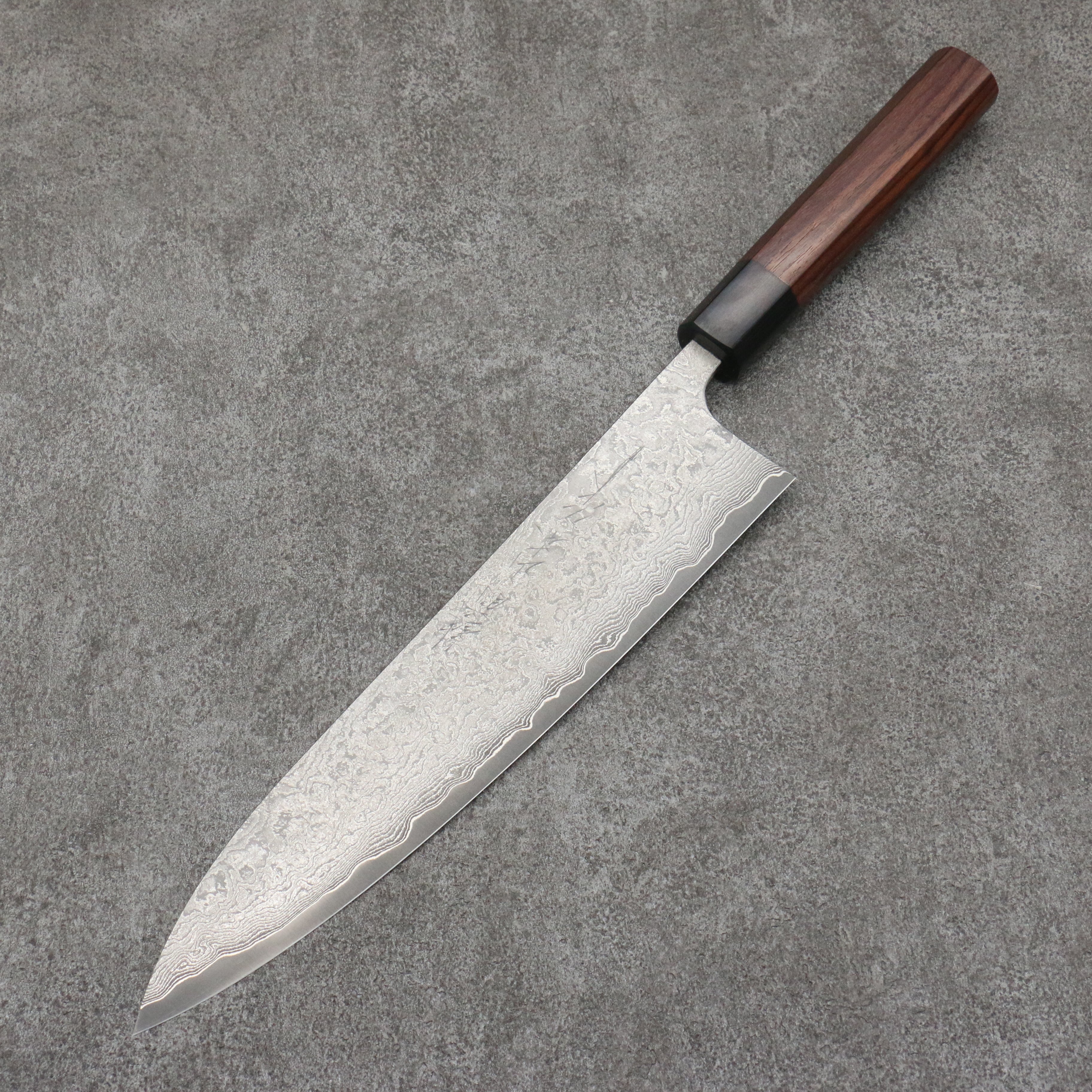 Premium Nao Yamamoto VG10 Black Damascus Gyuto Chef Knife 240mm - Japanese High Carbon Stainless Steel Blade with Shitan Handle - Perfect for Sushi, Meat Slicing & Professional Kitchen Use