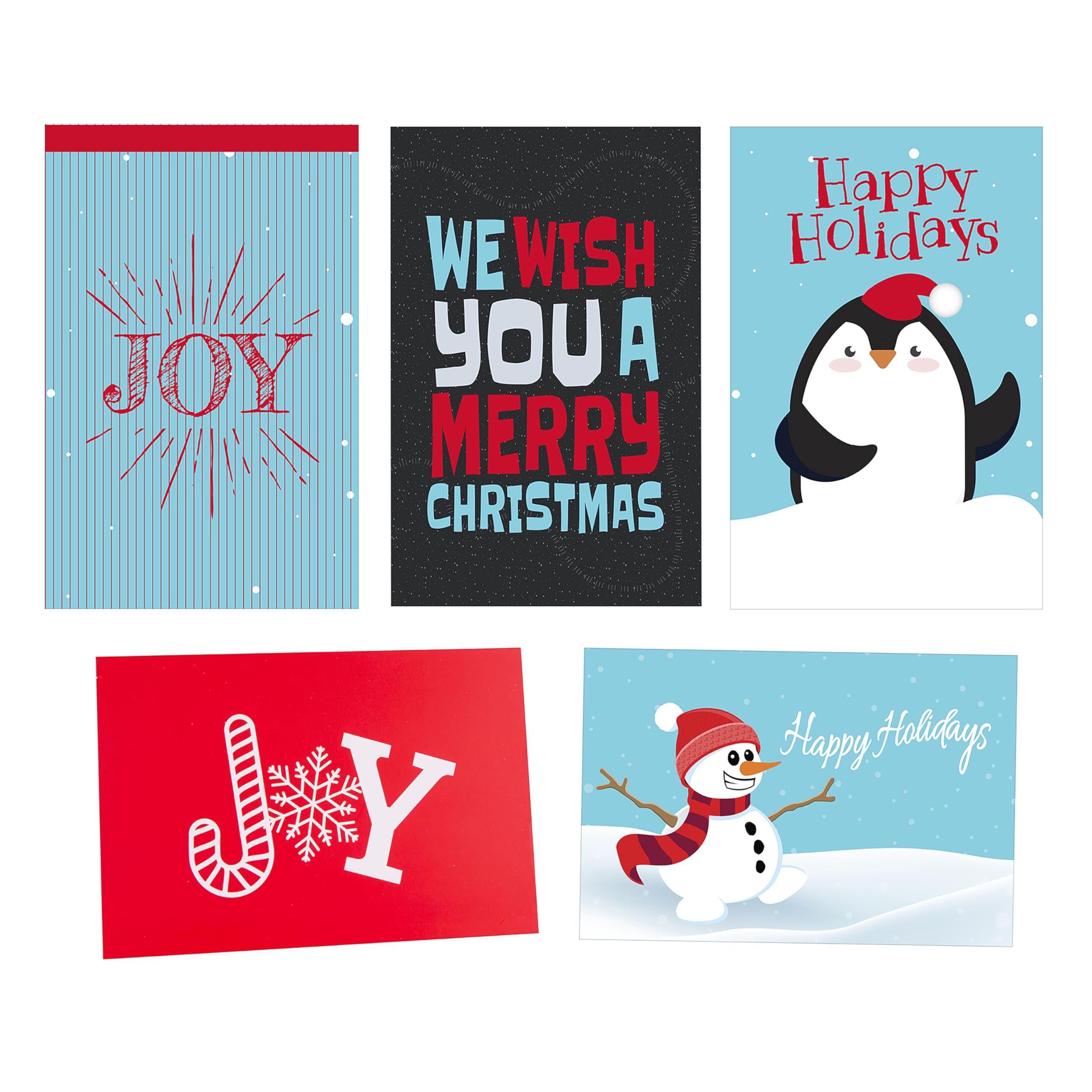 Bulk Kangaroo Christmas Cards Set - 108 Blank Holiday Greeting Cards with Assorted Designs & Red, Green, White Envelopes | Perfect for Office, School, Family Holiday Mailing & Gift Exchanges