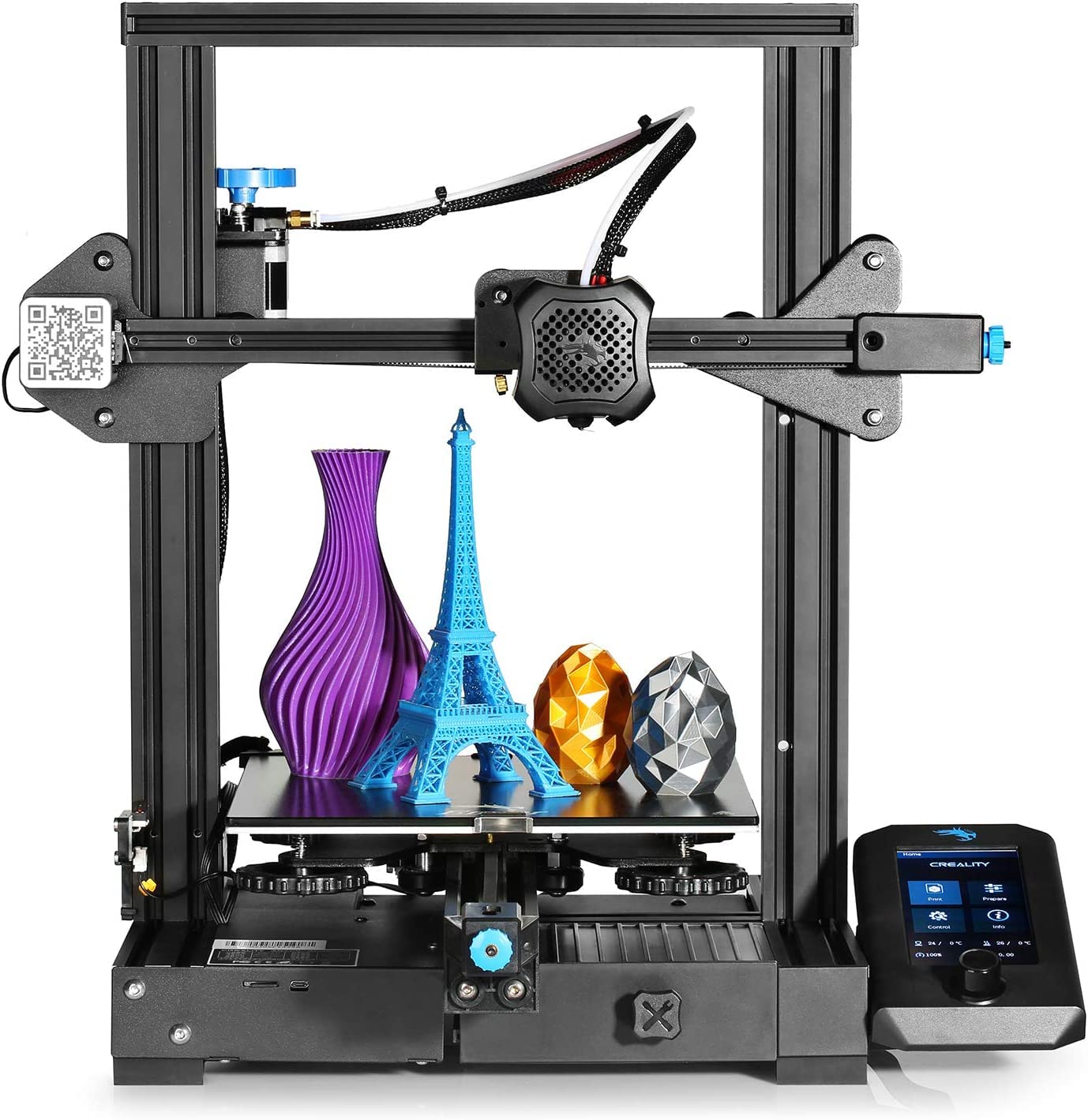 Official Creality Ender 3 V2 3D Printer - Upgraded Silent Motherboard, Carborundum Glass Bed & MeanWell Power Supply | 220x220x250mm Build Volume | Perfect for Home DIY, Prototyping & Educational Projects