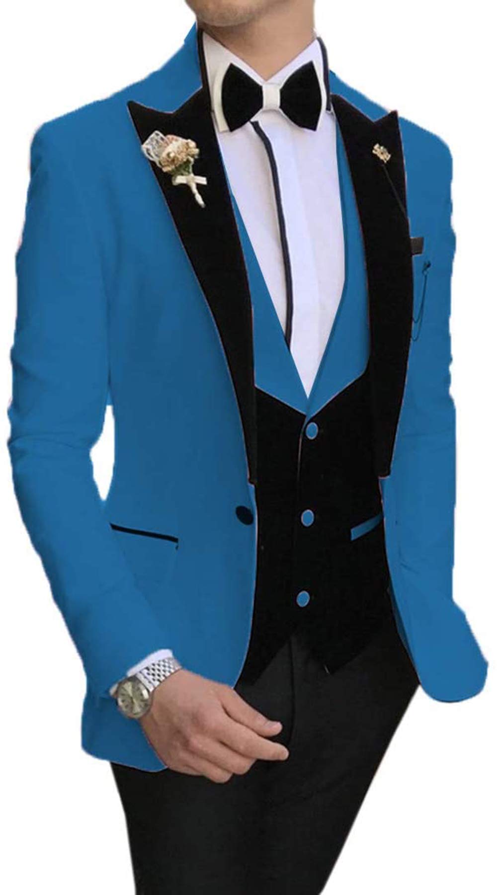 Men's 3-Piece Slim Fit Classic Suit Set with Notch Lapel Blazer, Vest & Pants | Wedding Tuxedo for Groomsmen & Formal Occasions | Perfect for Business Meetings, Prom & Special Events