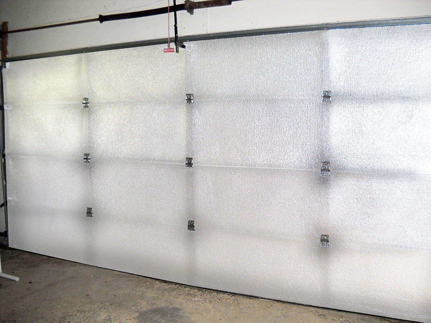 NASA TECH White Reflective Foam Core 2 Car Garage Door Insulation Kit - 18FT x 8FT, R-Value 8.0 | Heavy Duty Double Sided Tape (4 Rolls) | Energy Efficient, Noise Reduction | Made in USA | Perfect for Home & Commercial Garage Insulation, Temperature Control & Soundproofing