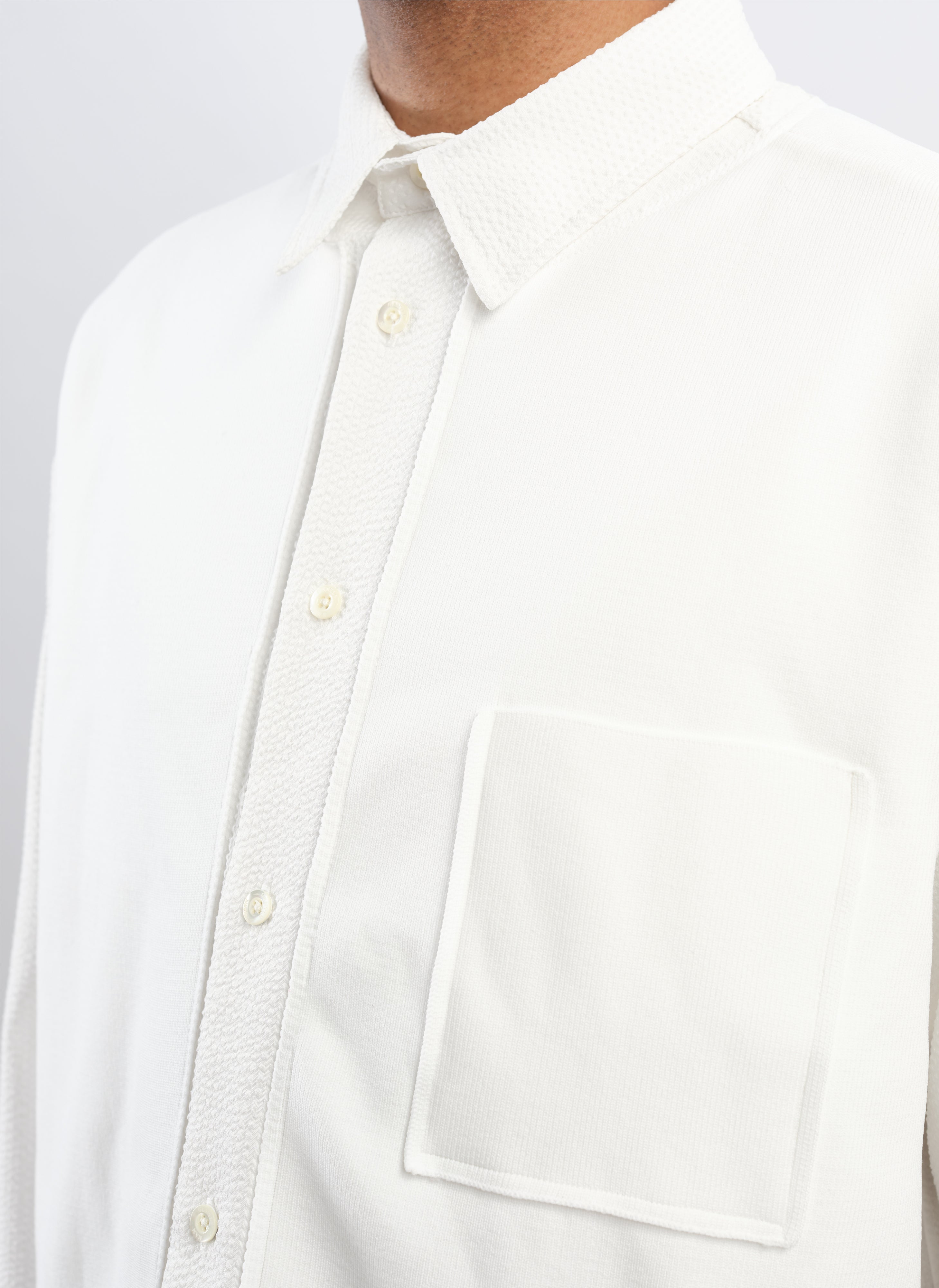 Premium Polyester Business Knit Dress Shirt for Men - Comfortable Office Wear & Formal Occasions