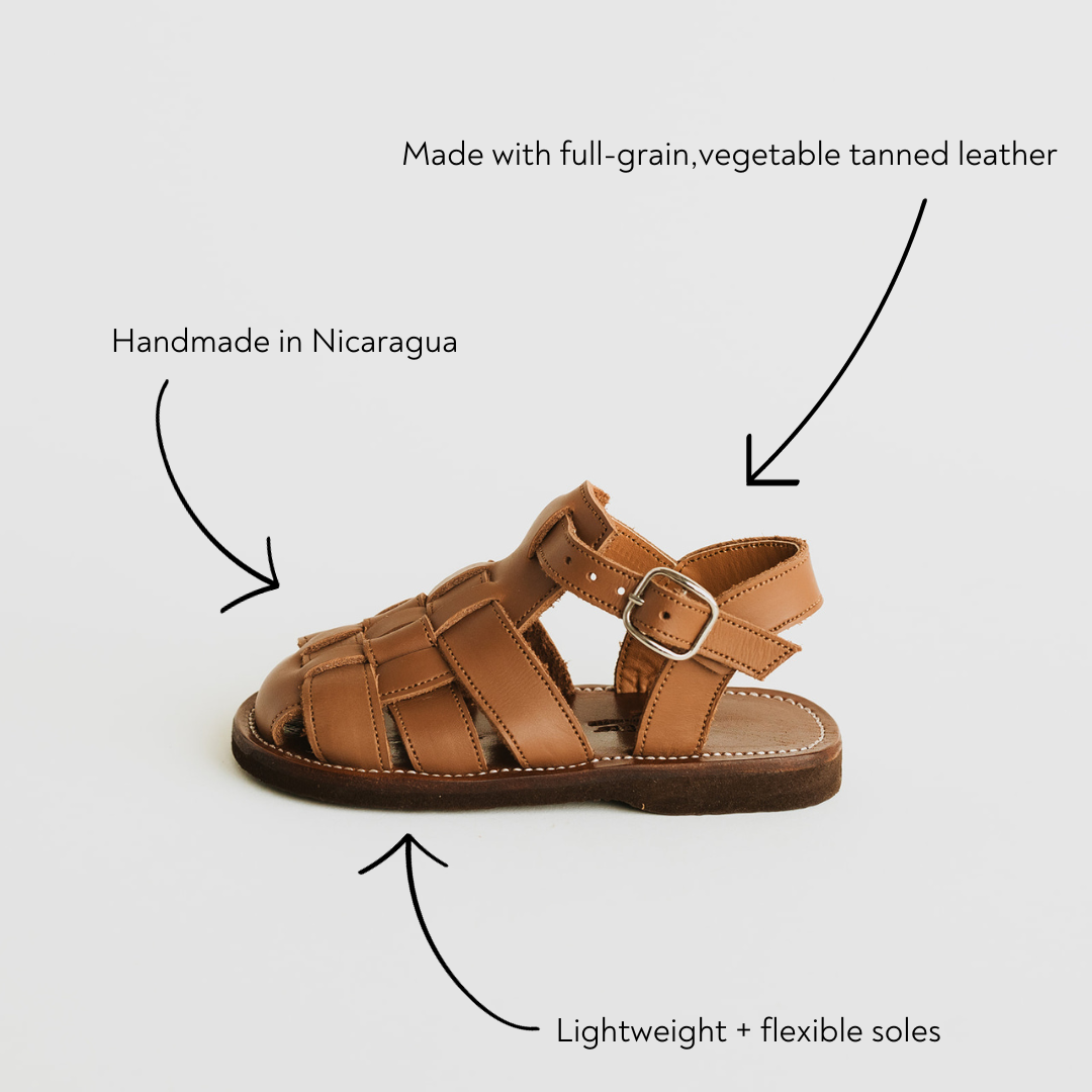 Aventura Kids Leather Sandals - Comfortable & Durable Leather Footwear for Boys & Girls - Perfect for Summer, Beach, and Outdoor Adventures