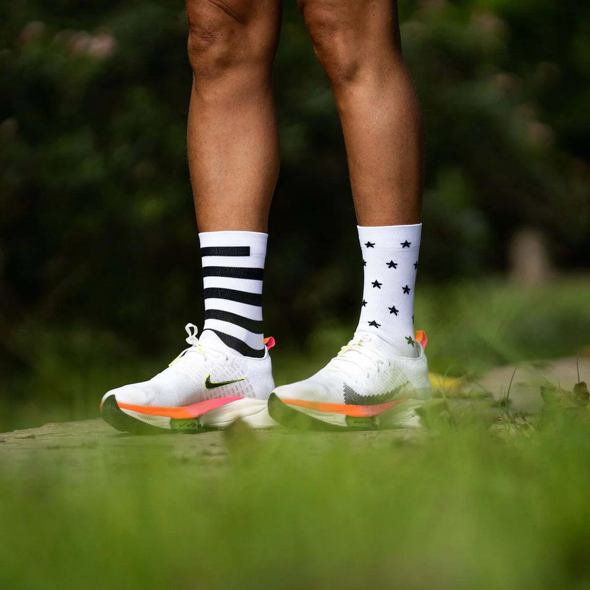 Sporcks Legend White Running Socks for Men & Women - Breathable Cushioned Athletic Socks for Jogging, Gym Workouts & Marathon Training
