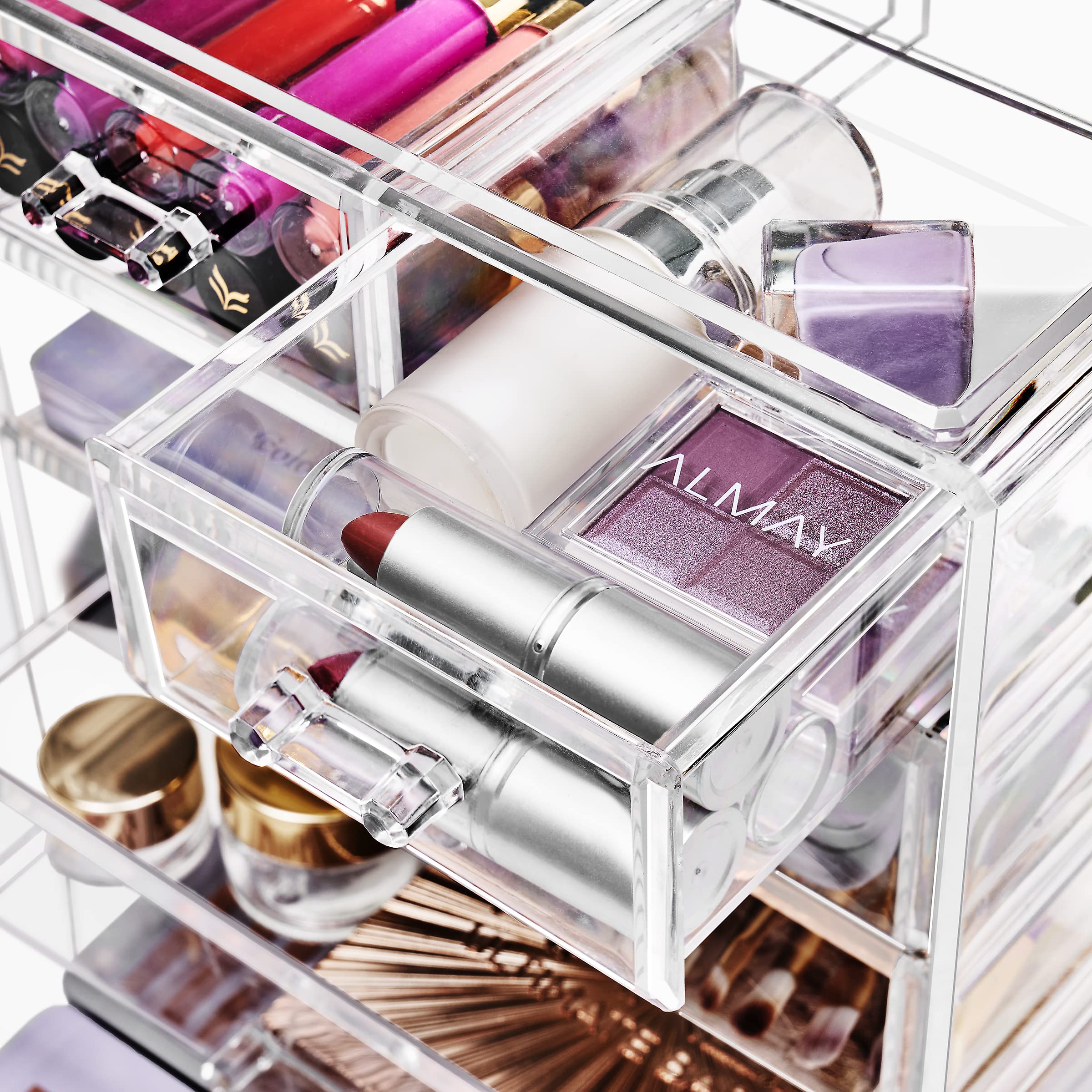 Sorbus Clear Acrylic Makeup Organizer with 4 Large & 2 Small Drawers - Cosmetic Storage Case for Makeup, Jewelry & Beauty Accessories - Perfect for Vanity, Bathroom, College Dorm, Closet & Desk Organization - Ideal for Daily Beauty Routine & Travel Essentials