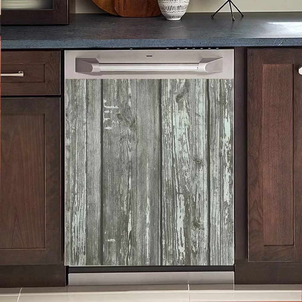 Rustic Wood Grey Magnetic Sticker for Kitchen Door - 23