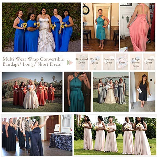 72 Styles Infinity Convertible Bridesmaid Dress - Long Plus Size Multi-Way Twist Wrap Dress with Bandeau | Perfect for Weddings, Parties & Special Occasions
