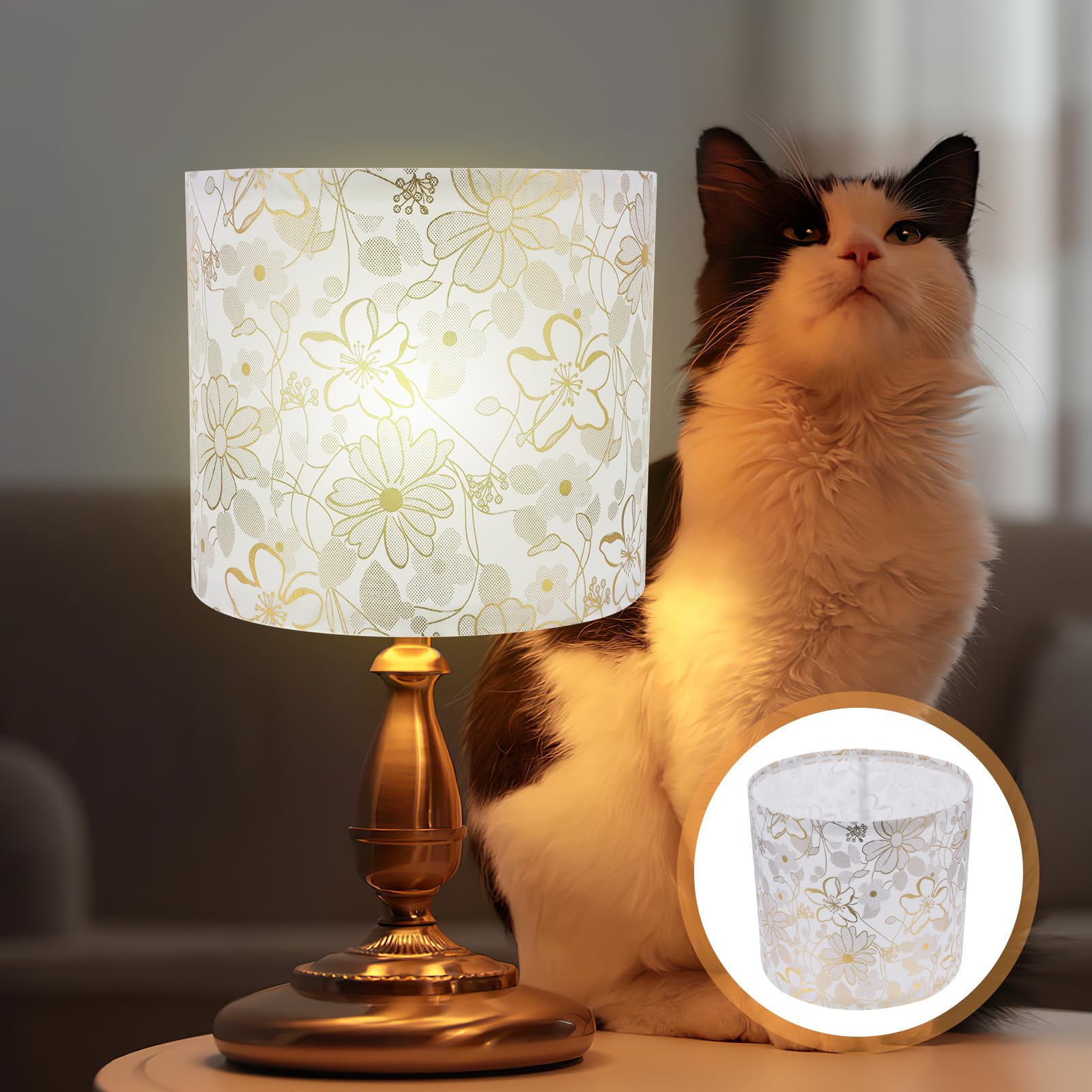 OSALADI Fabric Lampshade - Creative Drum Lamp Shade for Chandeliers & Table Lamps - Simple Linen Design - Perfect for Living Room, Bedroom & Dining Room Lighting Decor
