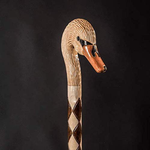 Elegant Swan Head Wooden Walking Cane for Women - Handcrafted Goose Design Hiking Stick - Adjustable Height Walking Aid for Seniors & Outdoor Enthusiasts - Perfect for Daily Use, Hiking, and Fashion Accessory