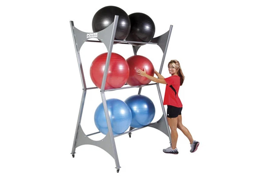 Premium Stability Ball Storage Rack - Heavy Duty Exercise Ball Holder for Yoga, Pilates & Gym Equipment Organization - Perfect for Home & Commercial Fitness Spaces