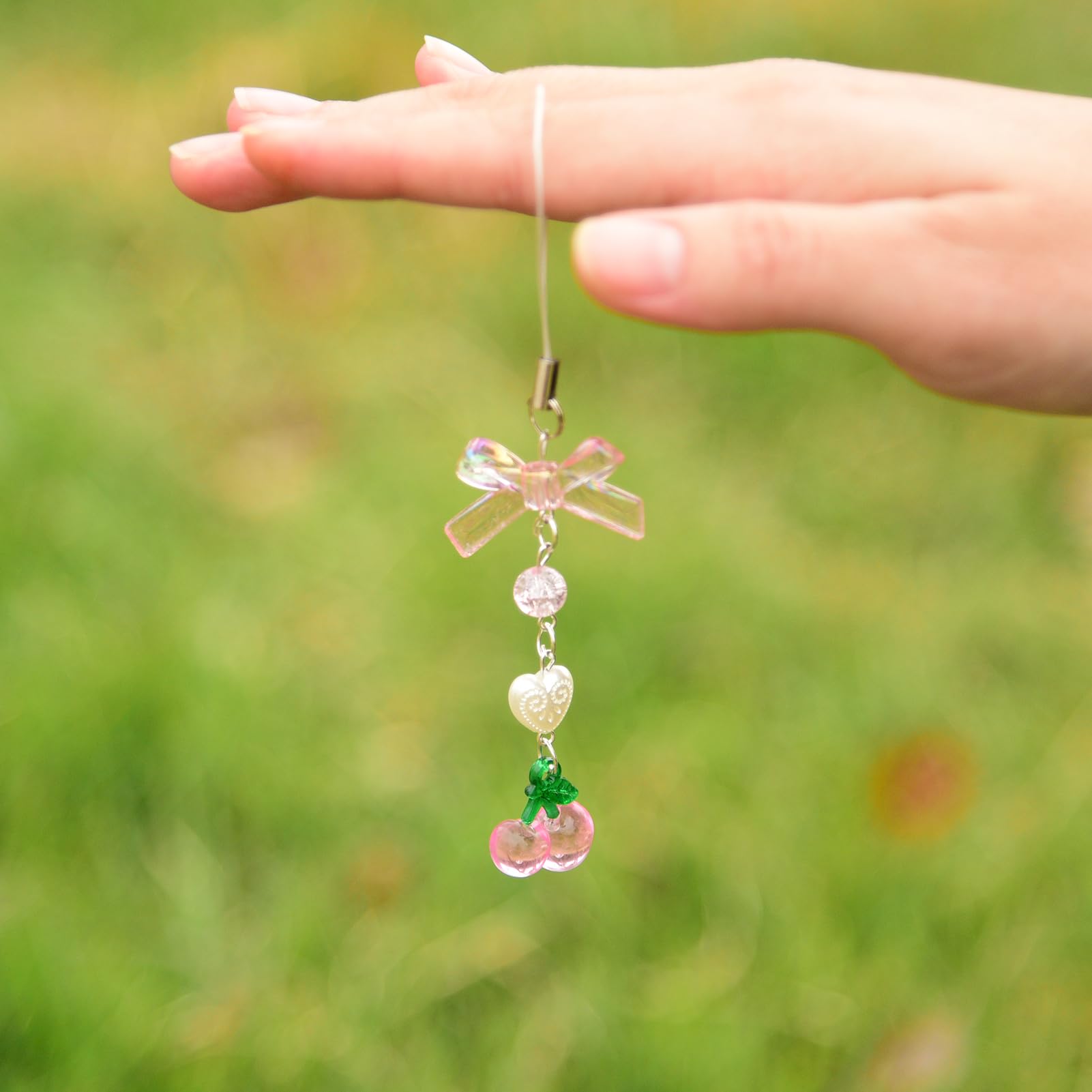 Strawberry Cherry Phone Charm - Y2K Kpop Aesthetic Cute Keychain for Phone, Bag, AirPods, Camera & More | Perfect for Kawaii Decor, Gifts & Accessories