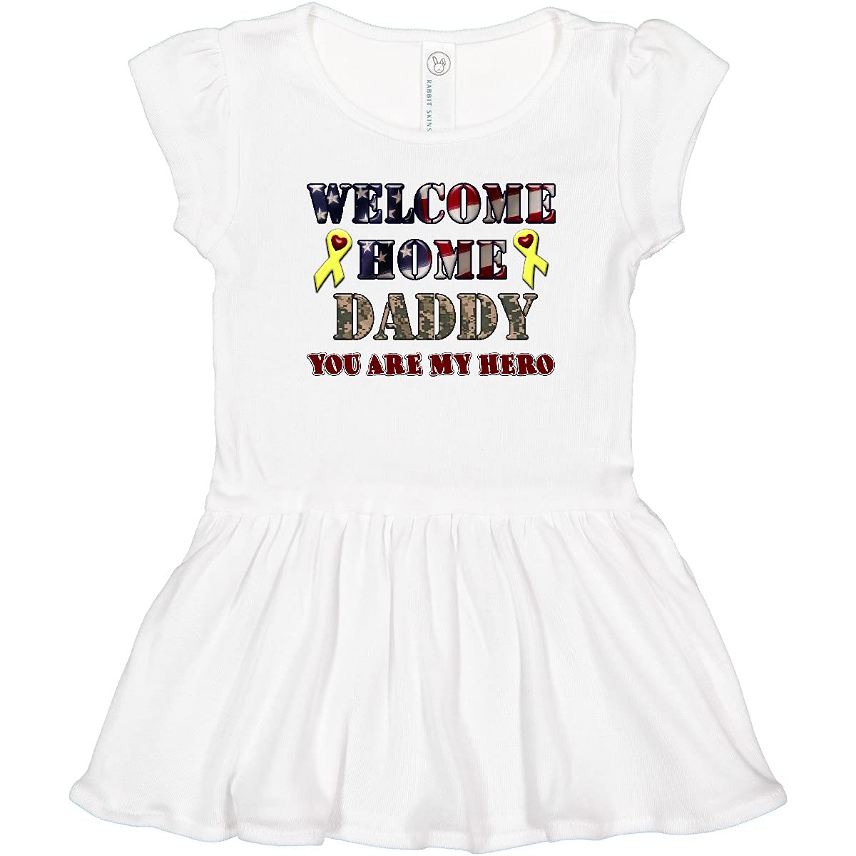 Inktastic Welcome Home Daddy Toddler Dress - Cute Baby Girl Outfit for Father's Day, Family Reunions & Special Occasions