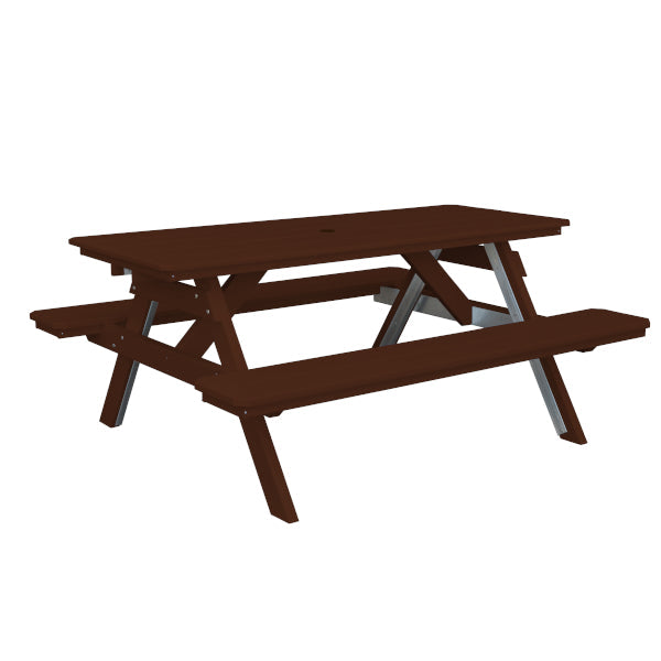 Eco-Friendly Recycled Plastic Picnic Table with Attached Benches – Perfect for Outdoor Dining, Camping, and Backyard Gatherings