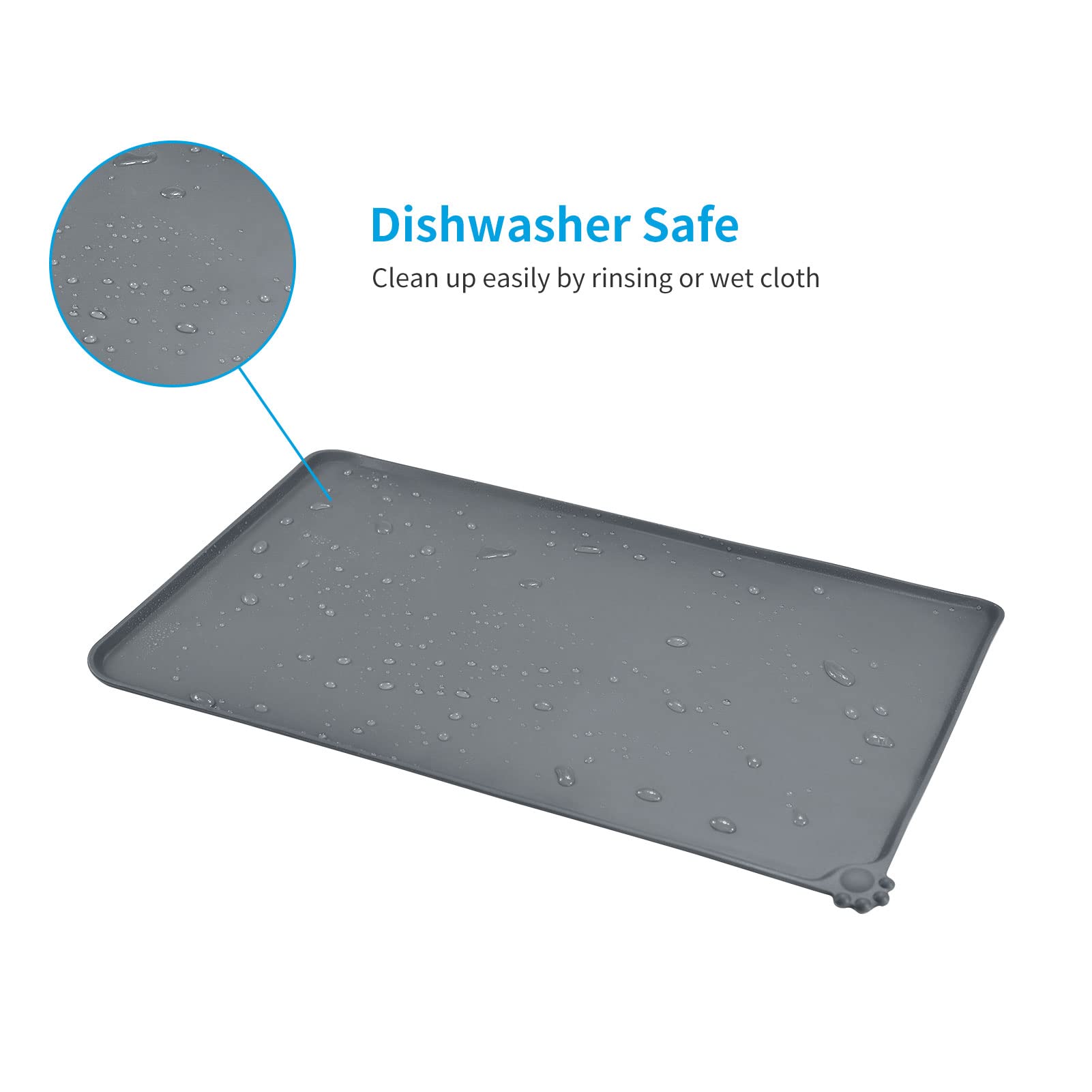 AUDWUD Non-Slip Silicone Pet Feeding Mat - Waterproof Dog Bowl Placemat for Food & Water - Perfect for Messy Eaters, Kitchen Floor Protection, and Easy Cleanup