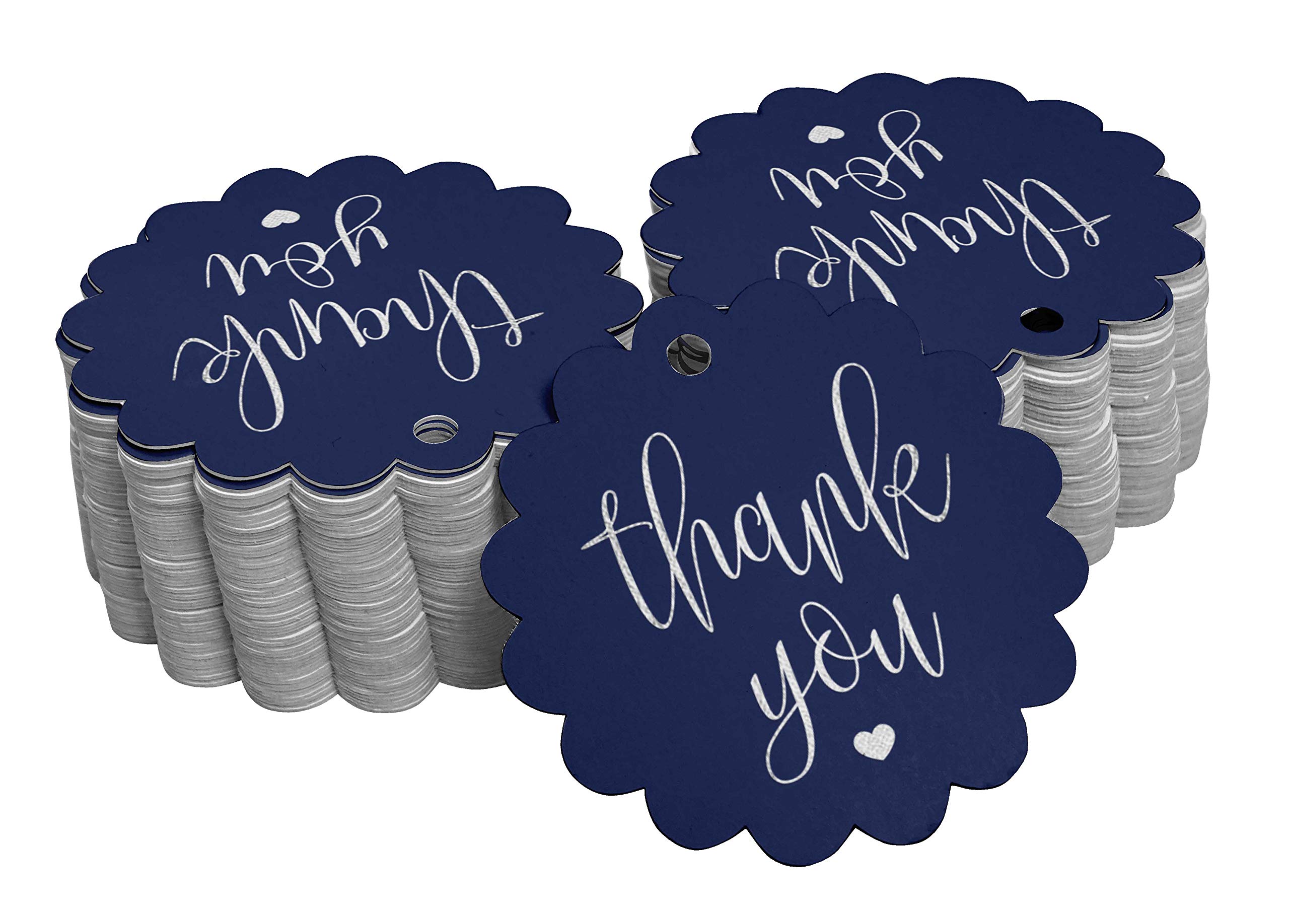 50 Pack Elegant Thank You Bridal Shower Favor Tags - Silver Foil Wedding Gift Tags for Bridal Party Favors, DIY Crafts, and Special Events - Perfect for Wedding Decorations, Bridal Showers, and Anniversary Celebrations