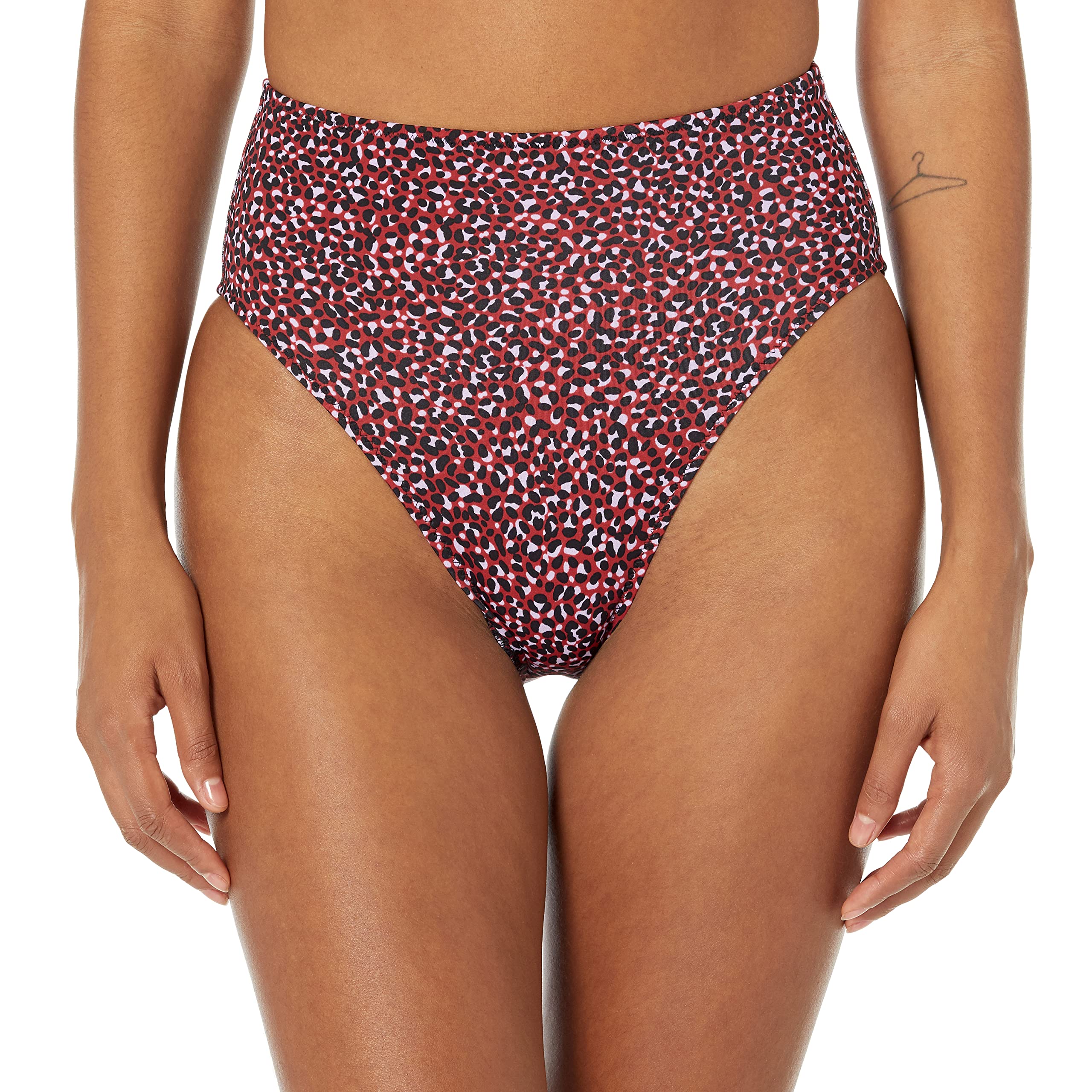 Amazon Essentials Women's High Waist High Leg Bikini Bottom - Comfortable Swimwear for Beach, Pool & Summer Vacations
