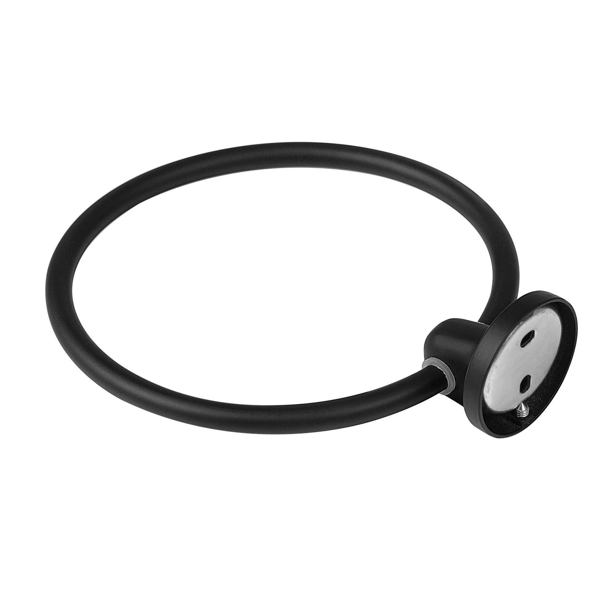 uxcell Matte Black Stainless Steel Towel Ring Holder - Wall Mount Bathroom Towel Rack for Hand & Kitchen Towels - Durable Bath Accessory for Home & Hotel Use