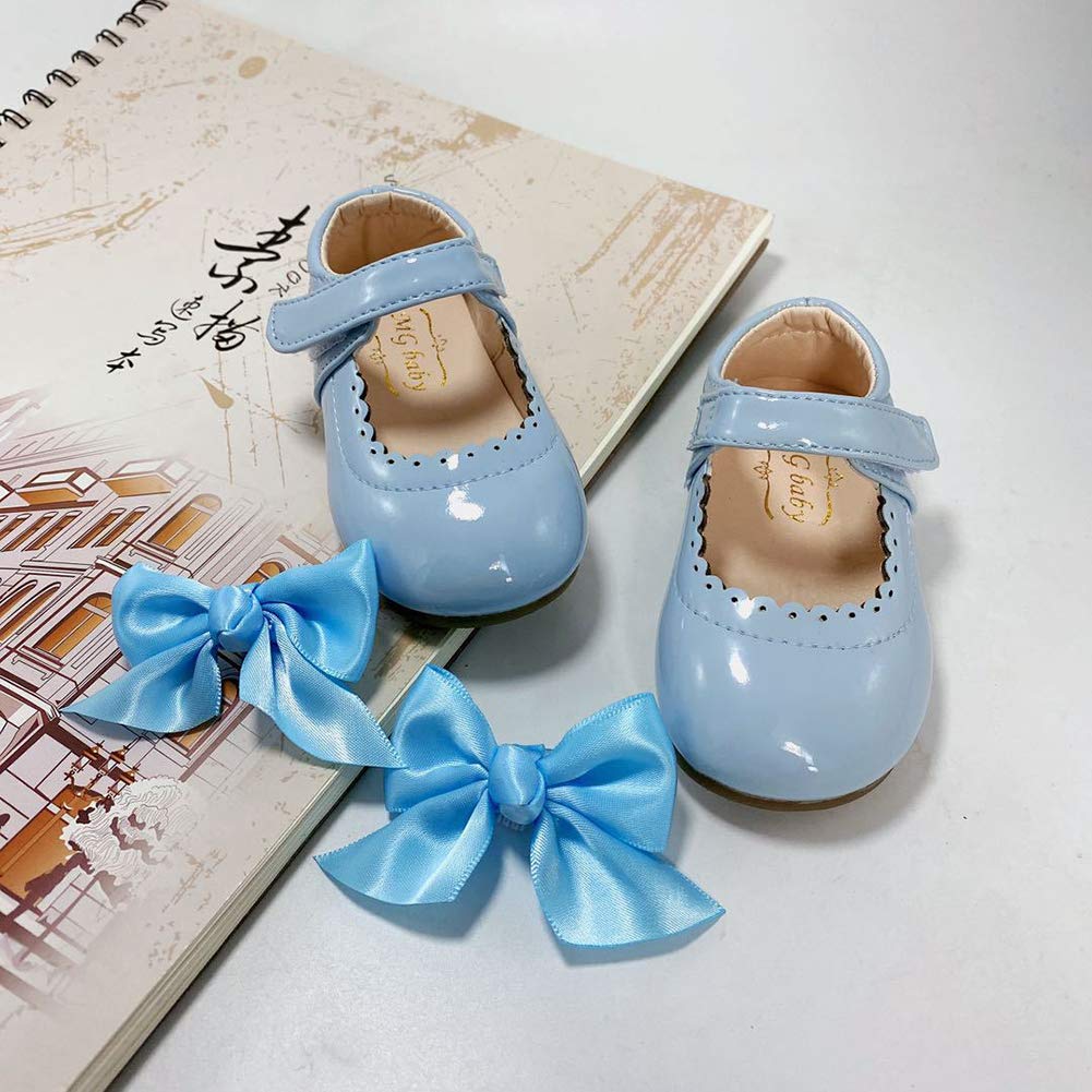 YIBLBOX Girls Ballet Flats - Mary Jane Princess Shoes with Bow for Wedding, Party & Daily Wear - Comfortable Ballerina Shoes for Toddler to Big Kids