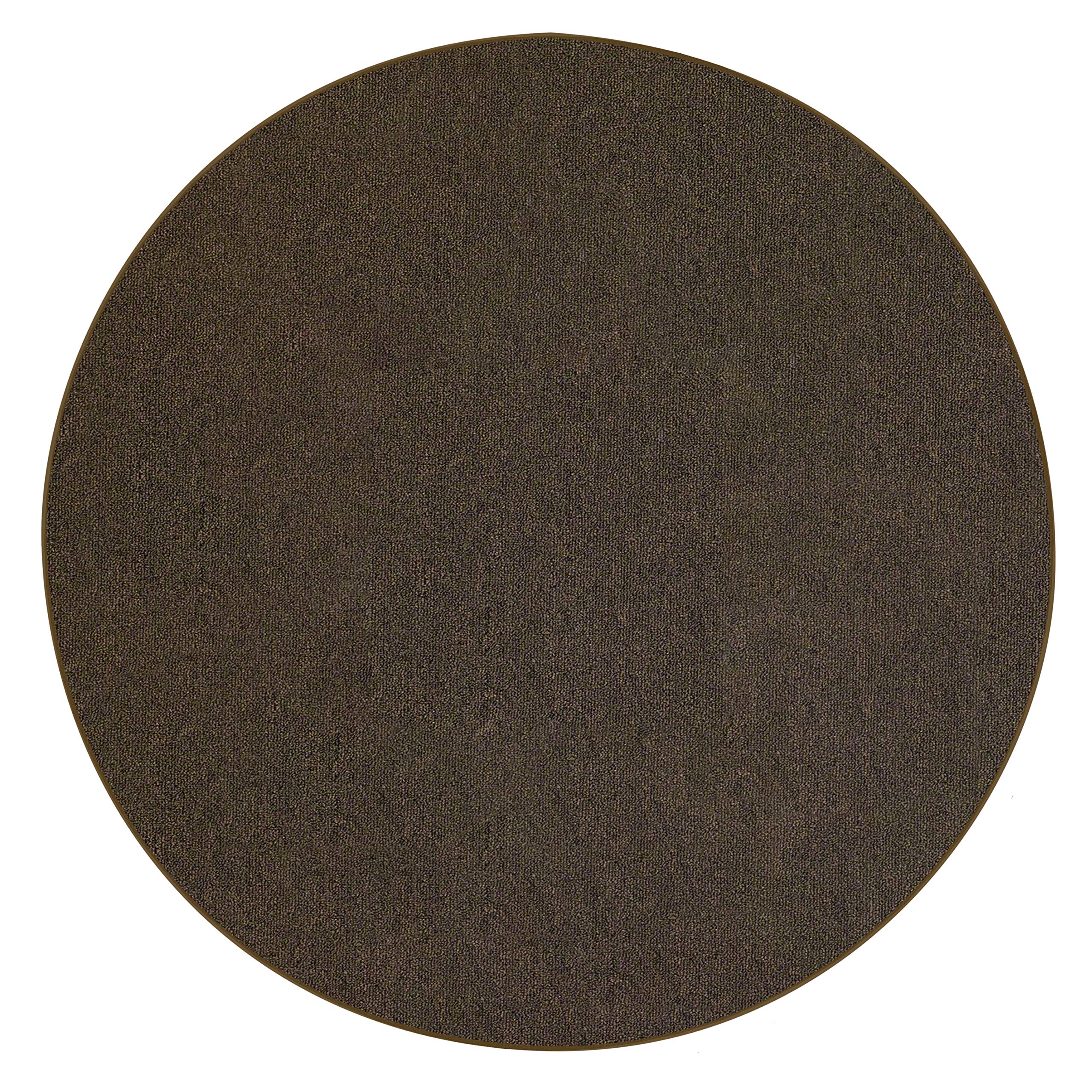 6' Round Hickory Indoor/Outdoor Area Rug - Premium Nylon Fabric with Finished Edges - Perfect for Living Room, Patio, and Entryway Decor