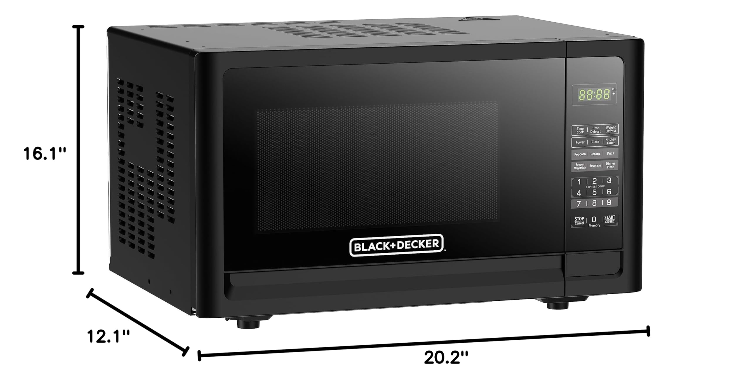 Black+Decker 1.1 Cu. Ft 1000W Countertop Microwave Oven with LED Display & Child Safety Lock - Perfect for Small Kitchens, Dorms, and Office Break Rooms (Black)