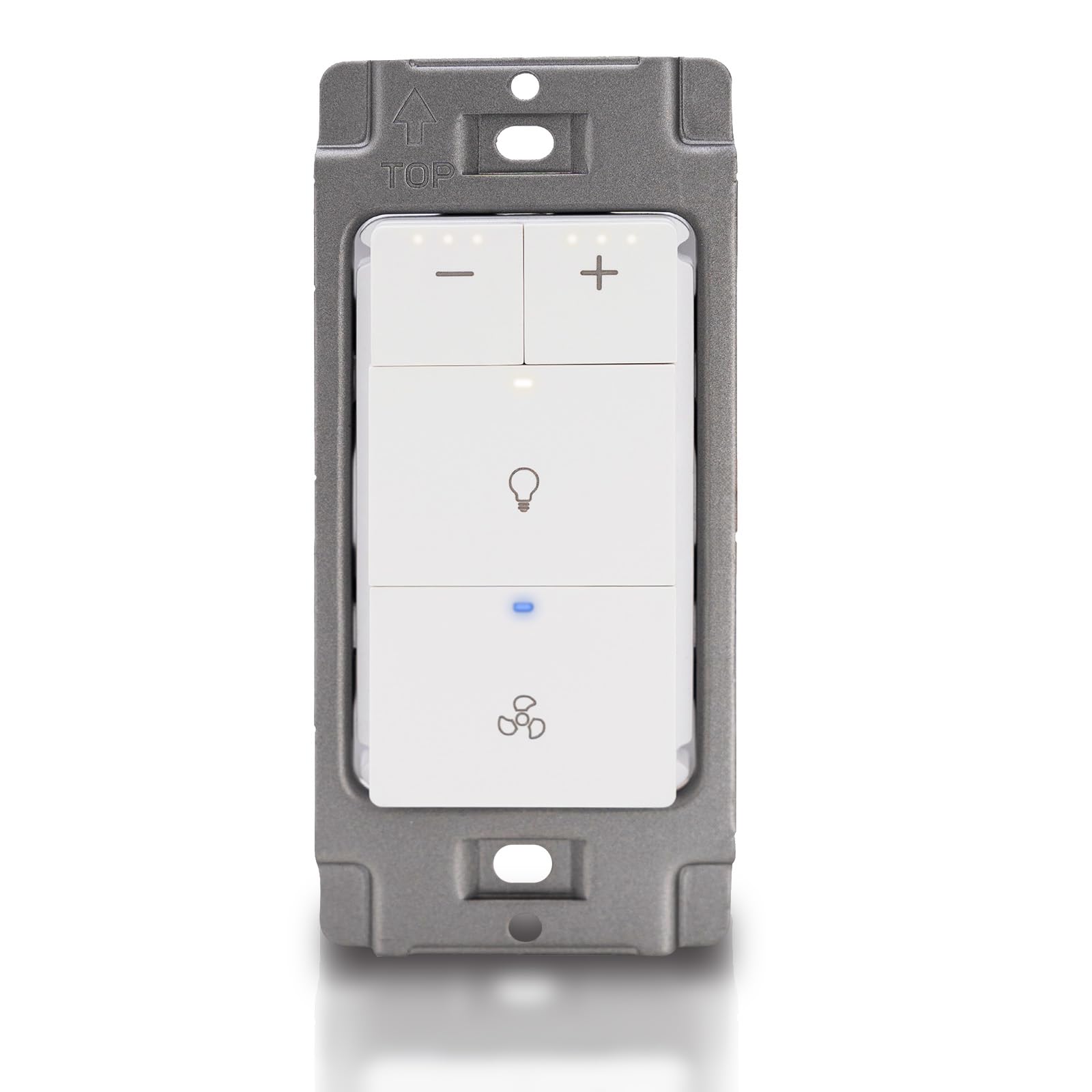 Akicon Single Pole Exhaust Fan Dimmer Switch with Light - Neutral Wire Required, White - Perfect for Bathroom, Kitchen & Home Ventilation Systems