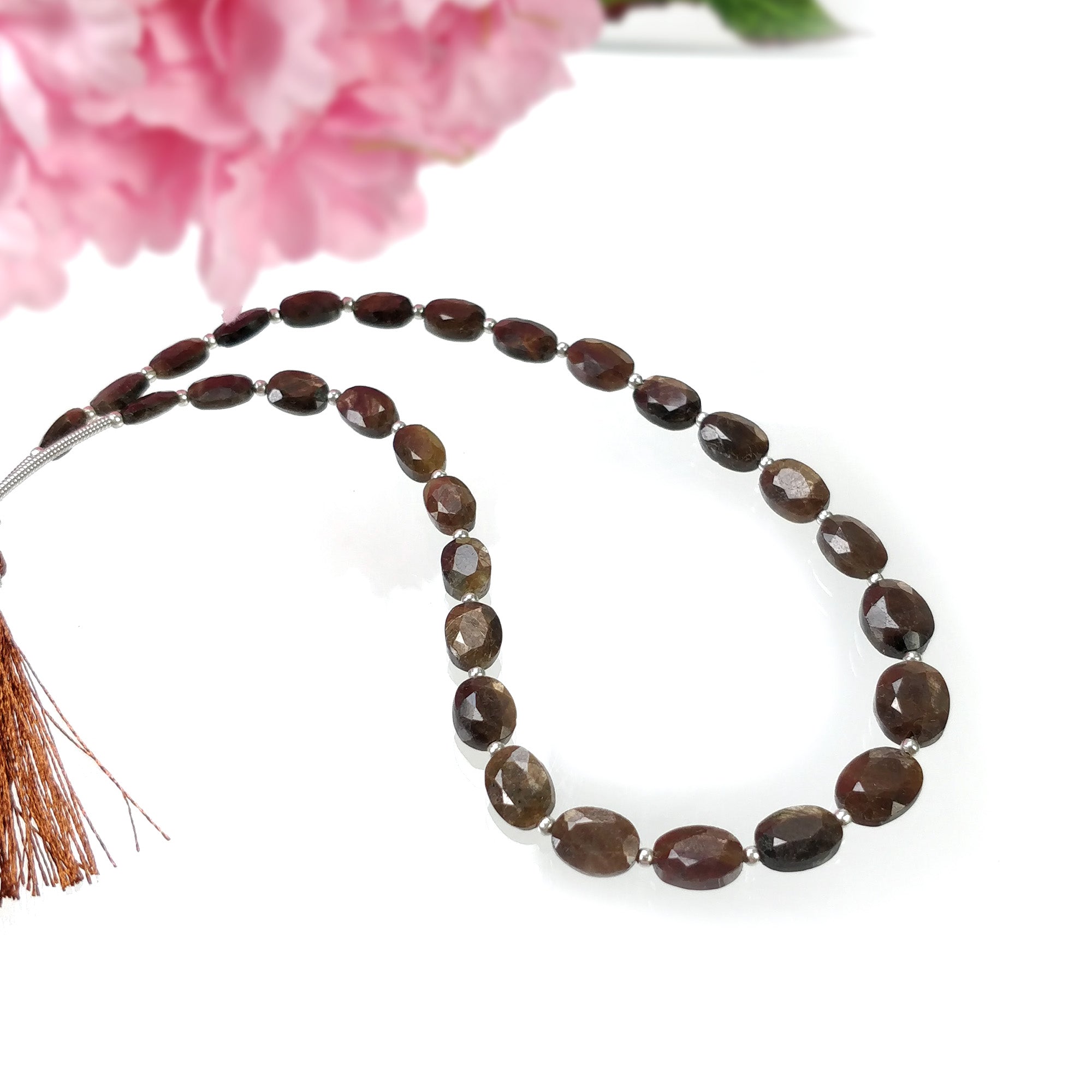 Natural Unheated Golden Brown Chocolate Sapphire Gemstone Loose Beads - 41.00ct Oval Faceted Beads (6x4mm, 9x7mm, 9.5mm) for Jewelry Making, DIY Crafts & Beading Projects