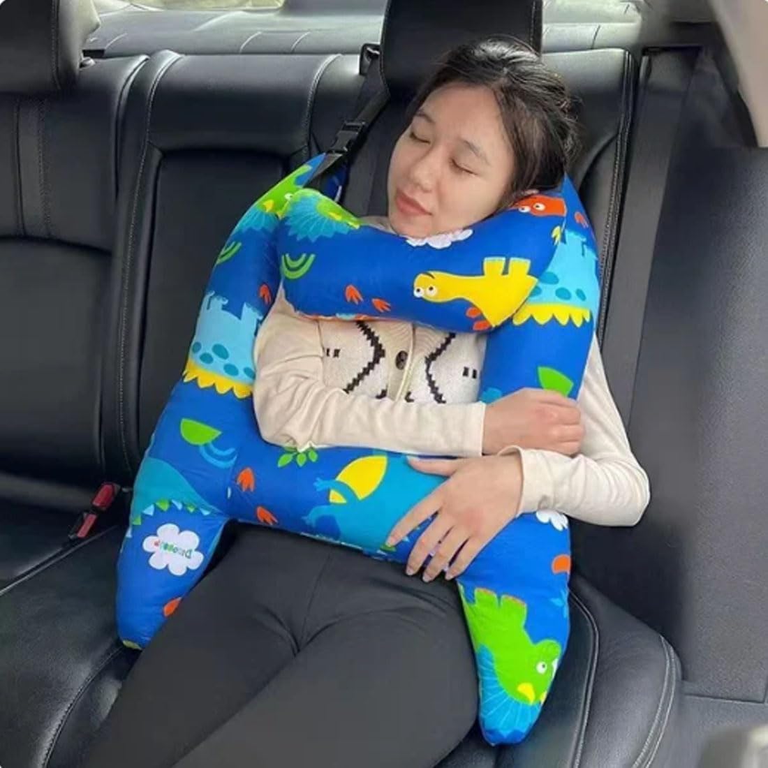 Swiftcare™ Travel Pillow for Kids & Adults - H-Shape Neck Support Car Sleeping Pillow with Safety Cushion | Perfect for Road Trips, Airplane Travel & Long Commutes