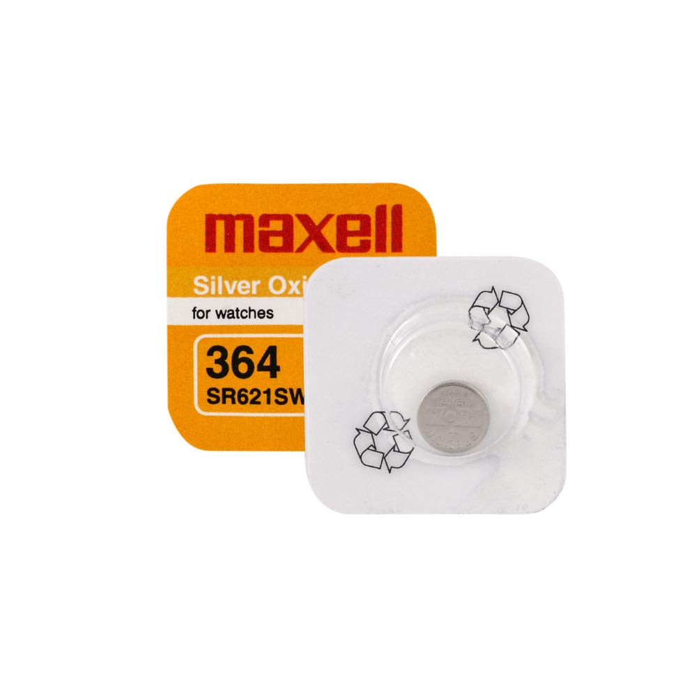 Maxell 364-SR621SW 1.55V Alkaline Button Cell Batteries (10-Pack) - Made in Japan for Watches, Calculators & Small Electronics
