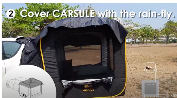 Car Pop Up Cabin Capsule Awning Tent for Camping - 2m x 1.8m x 2m Portable Shelter for Outdoor Adventures, Road Trips & Beach Getaways