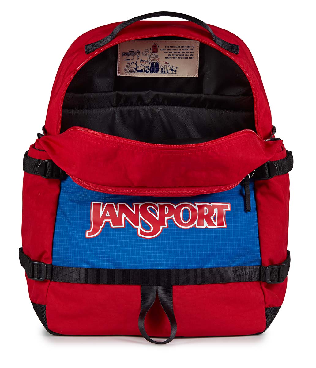 JanSport Small Seattle Backpack - Lightweight Durable School & Travel Daypack for Students & Commuters - Perfect for College, Hiking & Everyday Use (Red Tape)