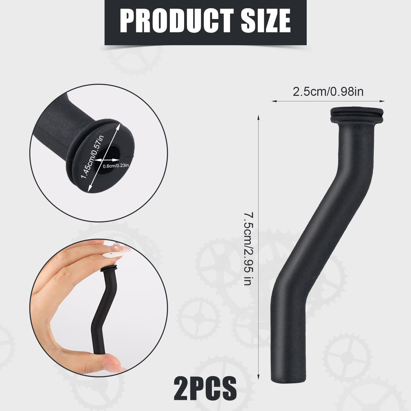 2PCS 3-Inch Rubber Vacuum Tubing Hoses - Replacement Parts for Briggs & Stratton Lawn Mowers, Tractors & Small Gas Engines (Fits Models 596163, 797408) - Durable Fuel & Air Transfer Solution for Outdoor Power Equipment Maintenance