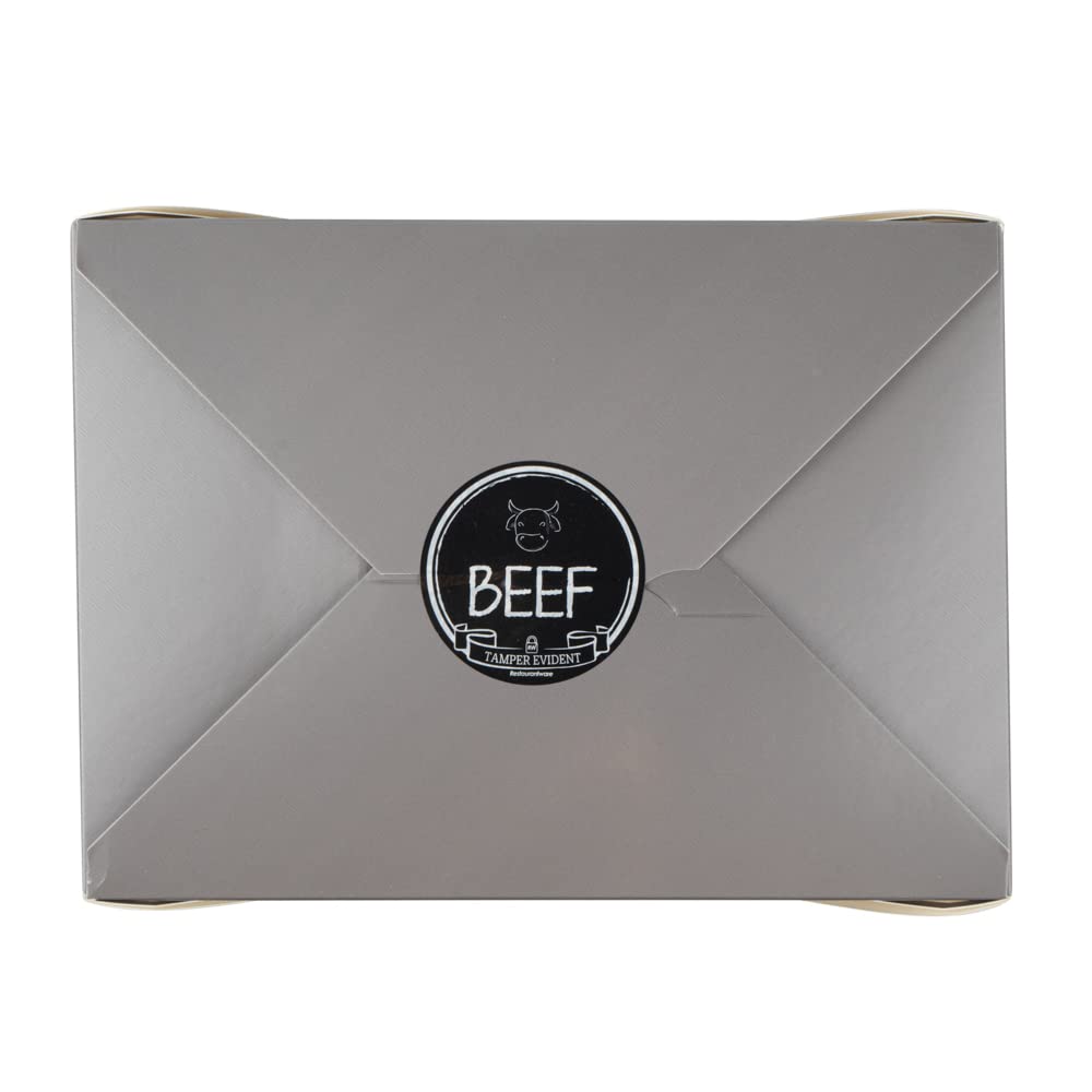 Restaurantware Label Tek 2 Inch Tamper-Evident Stickers for Beef - 500 Rolled Tamper Seal Stickers with Chalkboard Design | Safe Food Delivery | Black Plastic Stickers with White Font | Ideal for Takeout Containers, Grocery Packaging & Food Safety Compliance