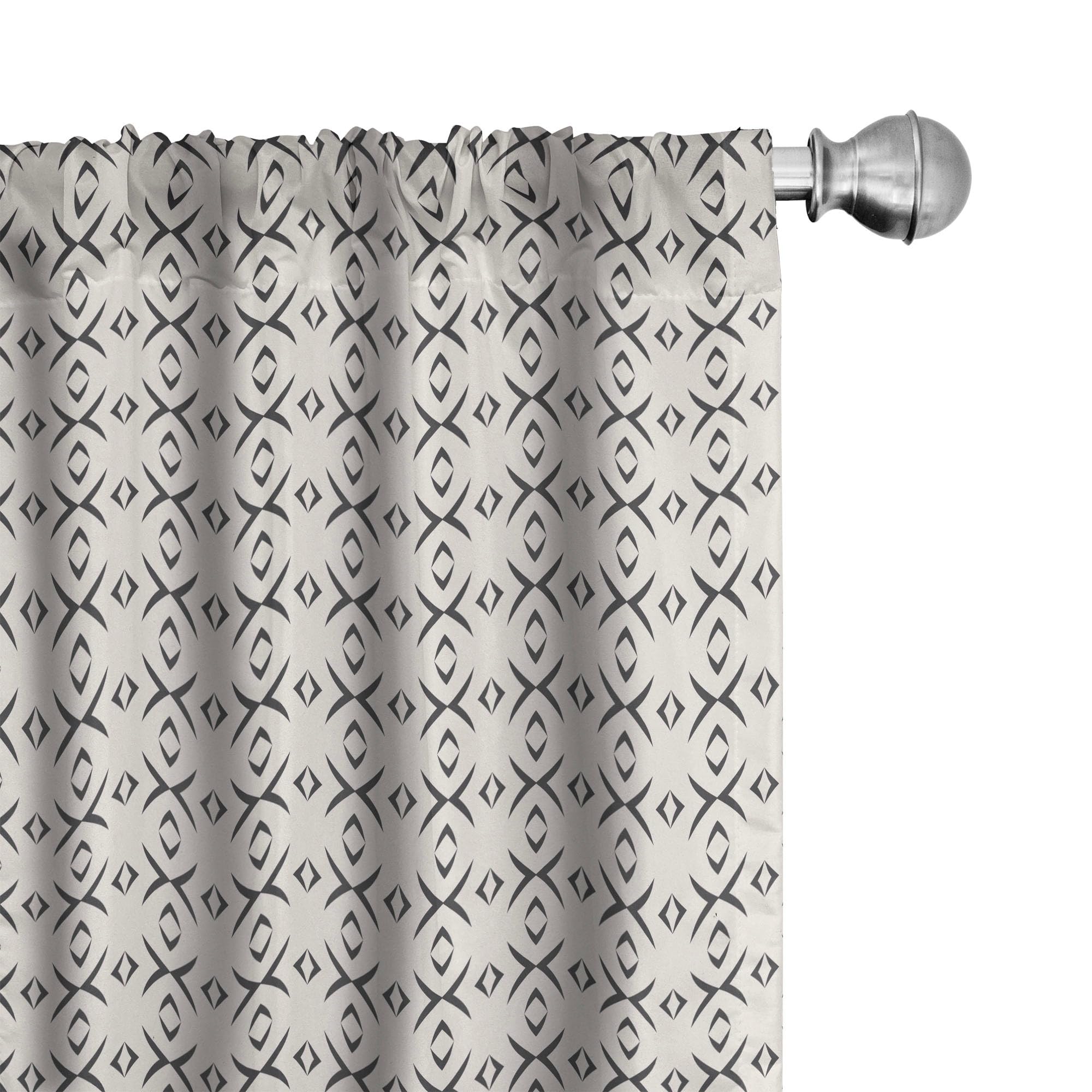 Ambesonne Black and White Geometric Window Curtains - Modern Striped Design with Pale Grey Backdrop, Lightweight 2-Panel Set (28
