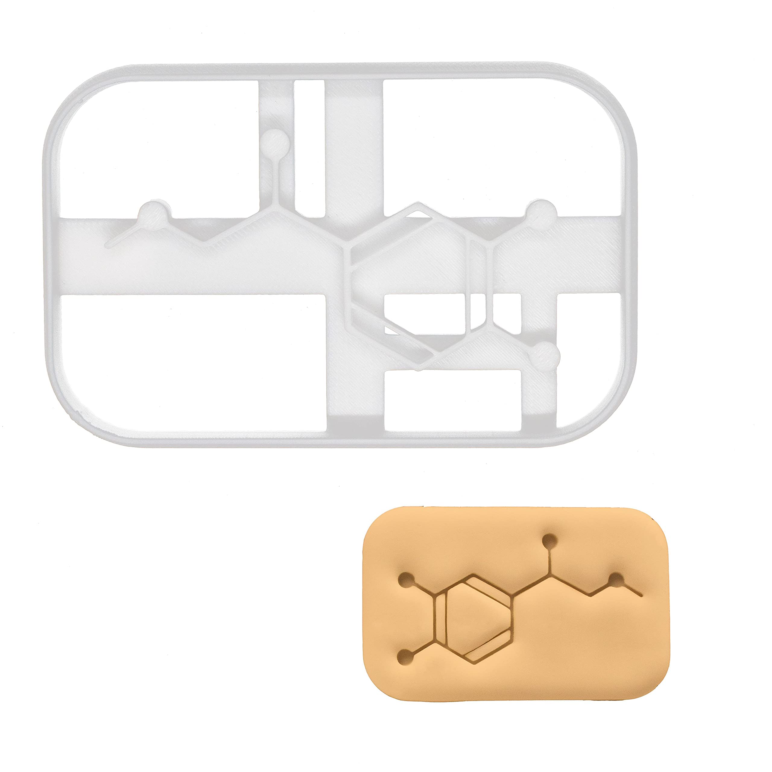 Adrenaline Molecule Cookie Cutter - 1 Piece Stainless Steel Science Chemistry Baking Tool for Molecular Gastronomy, Science Party, and Nerdy Desserts