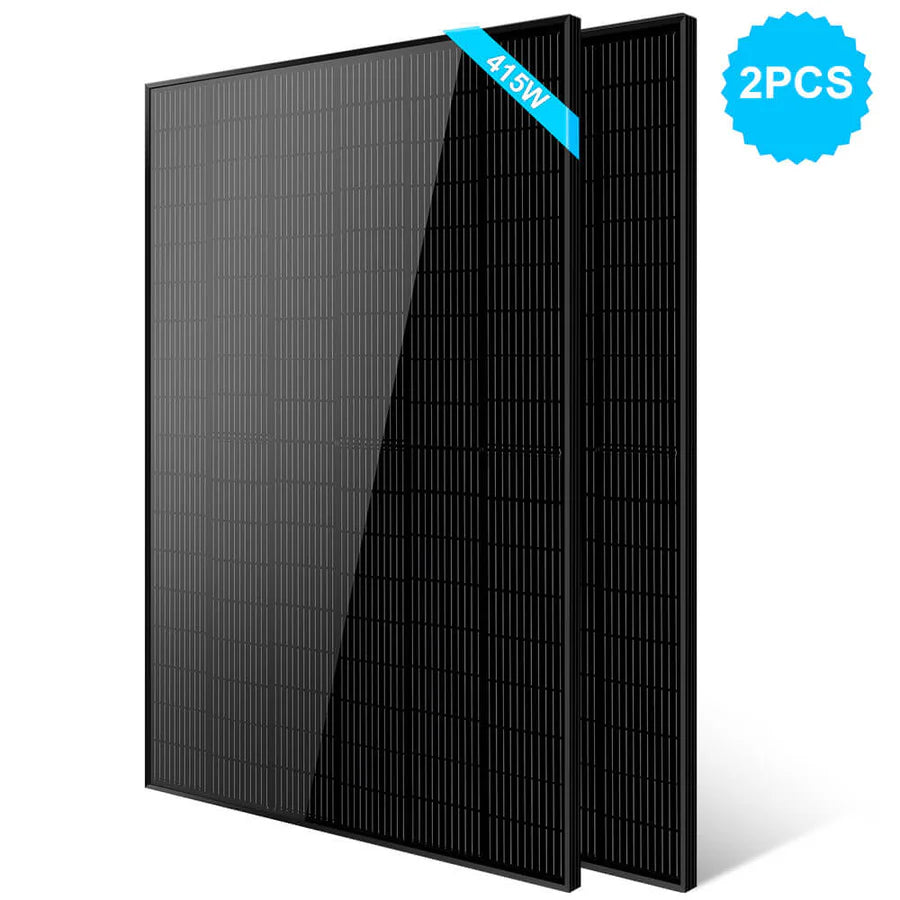 SunGoldPower 415W Monocrystalline Black PERC Solar Panel - High Efficiency Solar Panel for Home, RV, Boat & Off-Grid Power Systems | Renewable Energy Solution for Residential & Commercial Use
