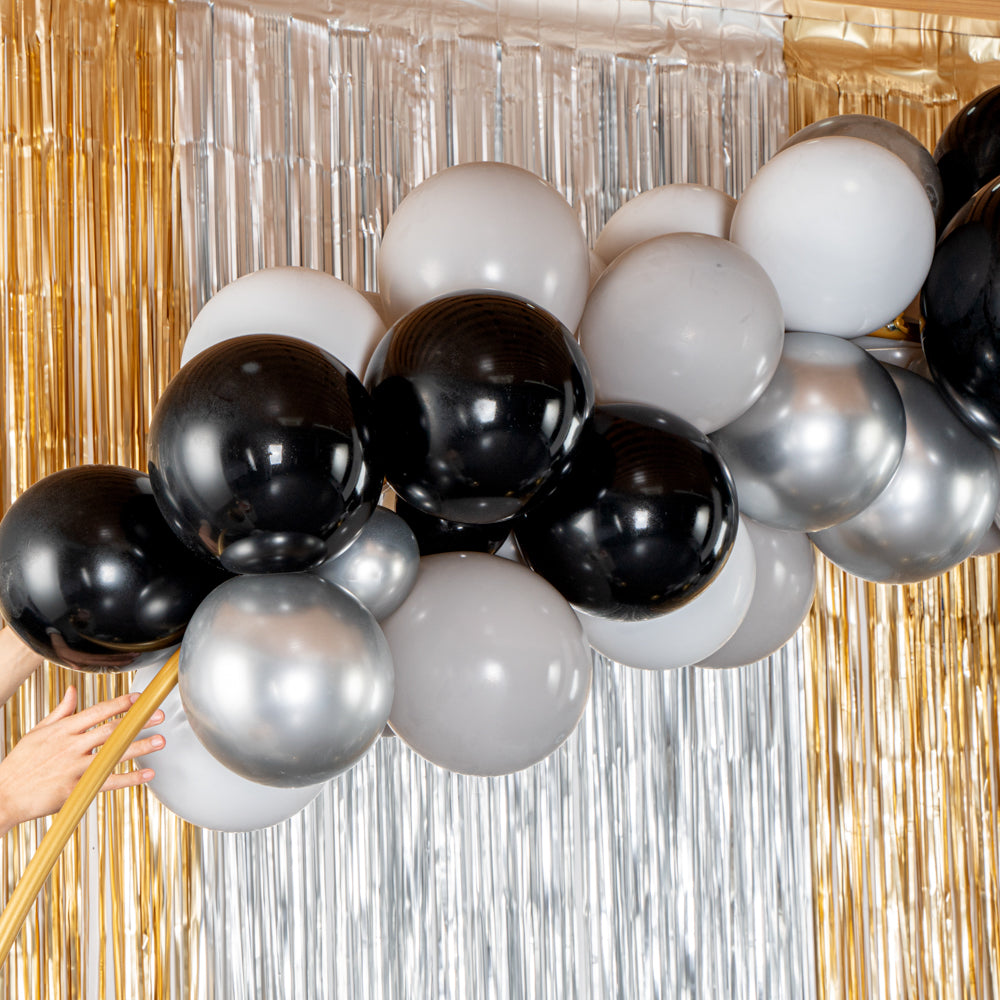 Balloonify Gray, Black & Gold Balloon Arch Garland Kit - 136 Pieces Party Decor for Weddings, Birthdays & Events - Premium Balloon Decorations