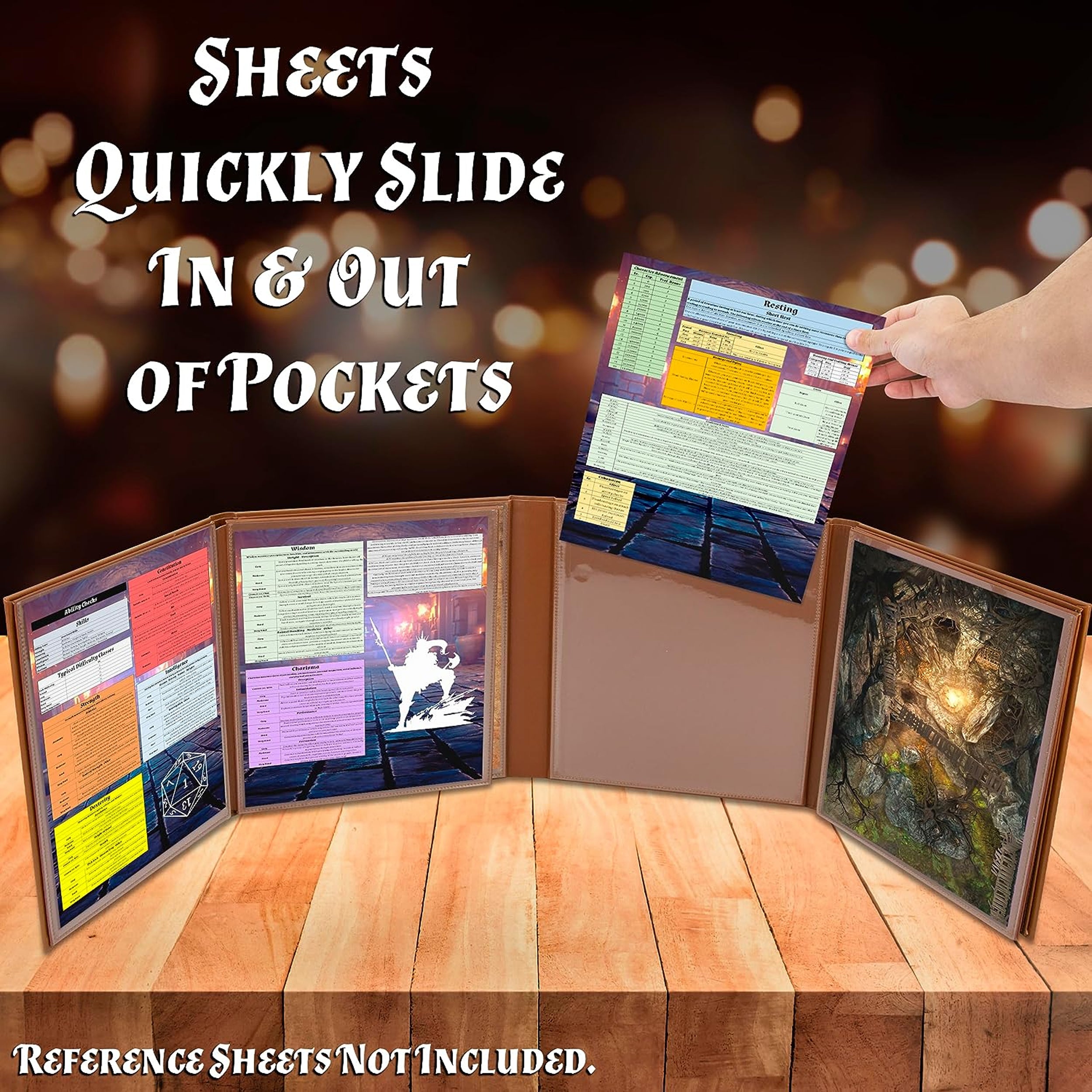 Premium 8-Panel DM Screen for Dungeon Masters | Durable Folding Game Master Screen for TTRPGs (D&D, Pathfinder) | Black/Brown/Green Options | Perfect for RPG Campaigns & Tabletop Gaming Sessions
