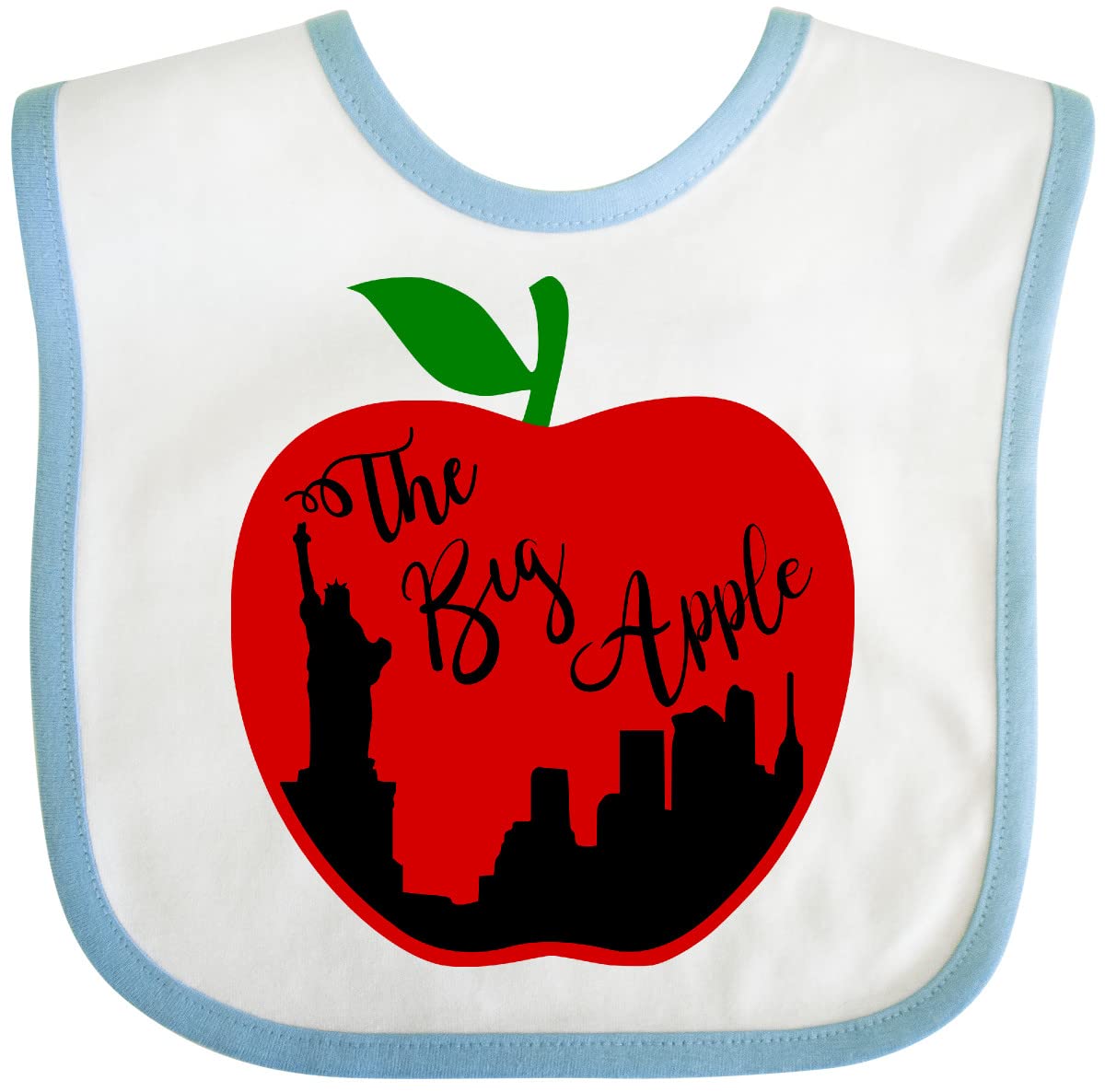 Inktastic The Big Apple Statue of Liberty Baby Bib - Soft Cotton Drool Bib for Infants, Newborn Feeding & Photo Shoots