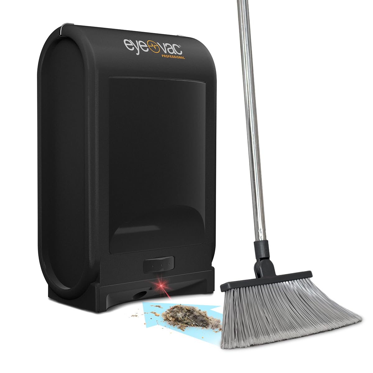 EyeVac Pro Touchless Automatic Dustpan Vacuum - Ultra Fast & Powerful 1400W Corded Canister Vacuum for Pet Hair, Food, Dirt - Bagless with Smart Sensors - Perfect for Salon, Kitchen & Home Cleaning (Black)