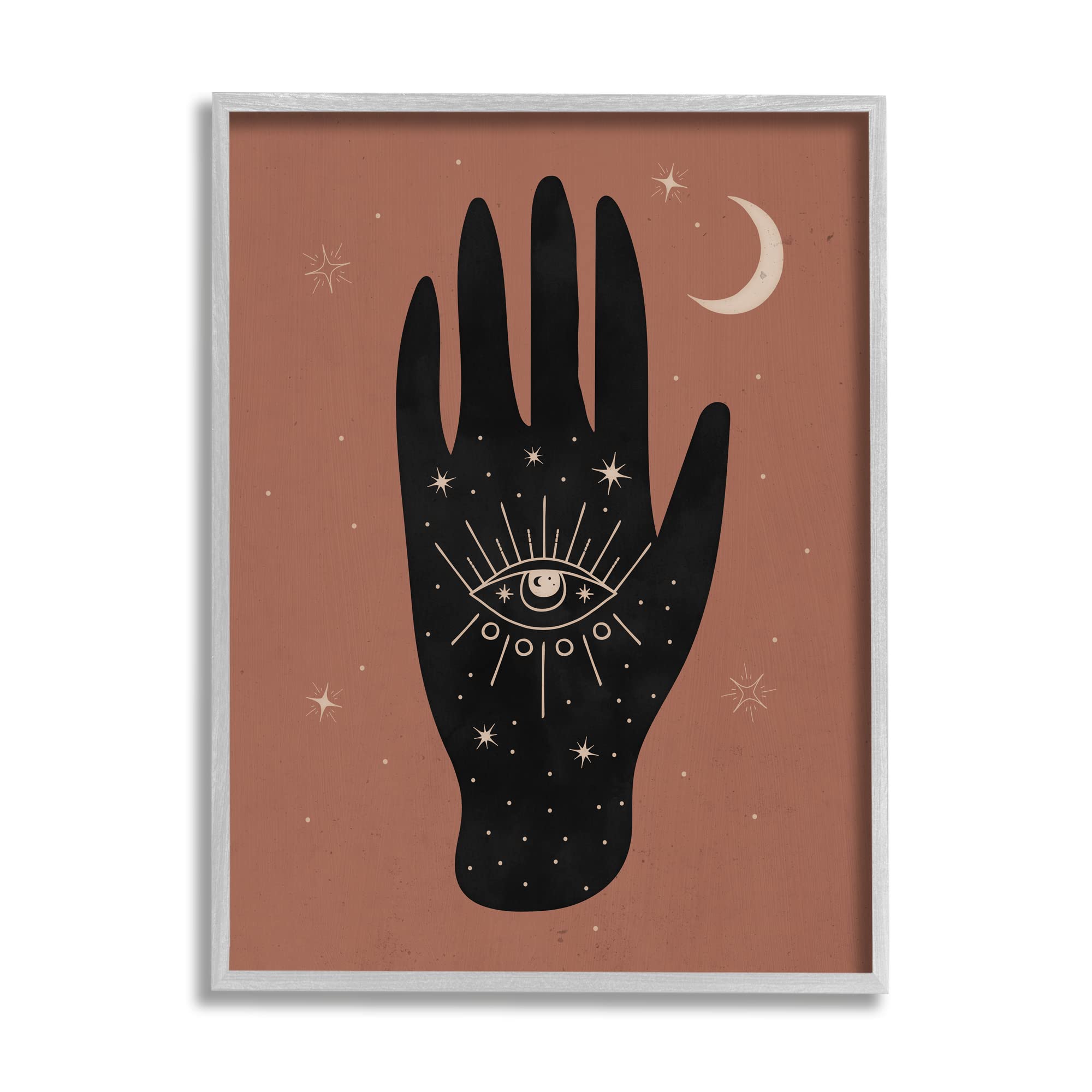 Stupell Industries Celestial Bohemian Chic Hand with Enlightened Eye Tattoo Wall Art - Designed by Nina Blue - Perfect for Boho Home Decor, Yoga Studios & Spiritual Spaces