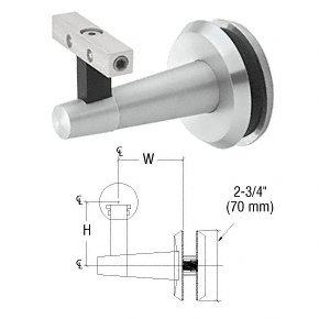 CRL/Blumcraft Pacific Series Satin Anodized Aluminum Glass Mounted Handrail Bracket - Secure & Stylish Support for Staircases, Balconies & Showers