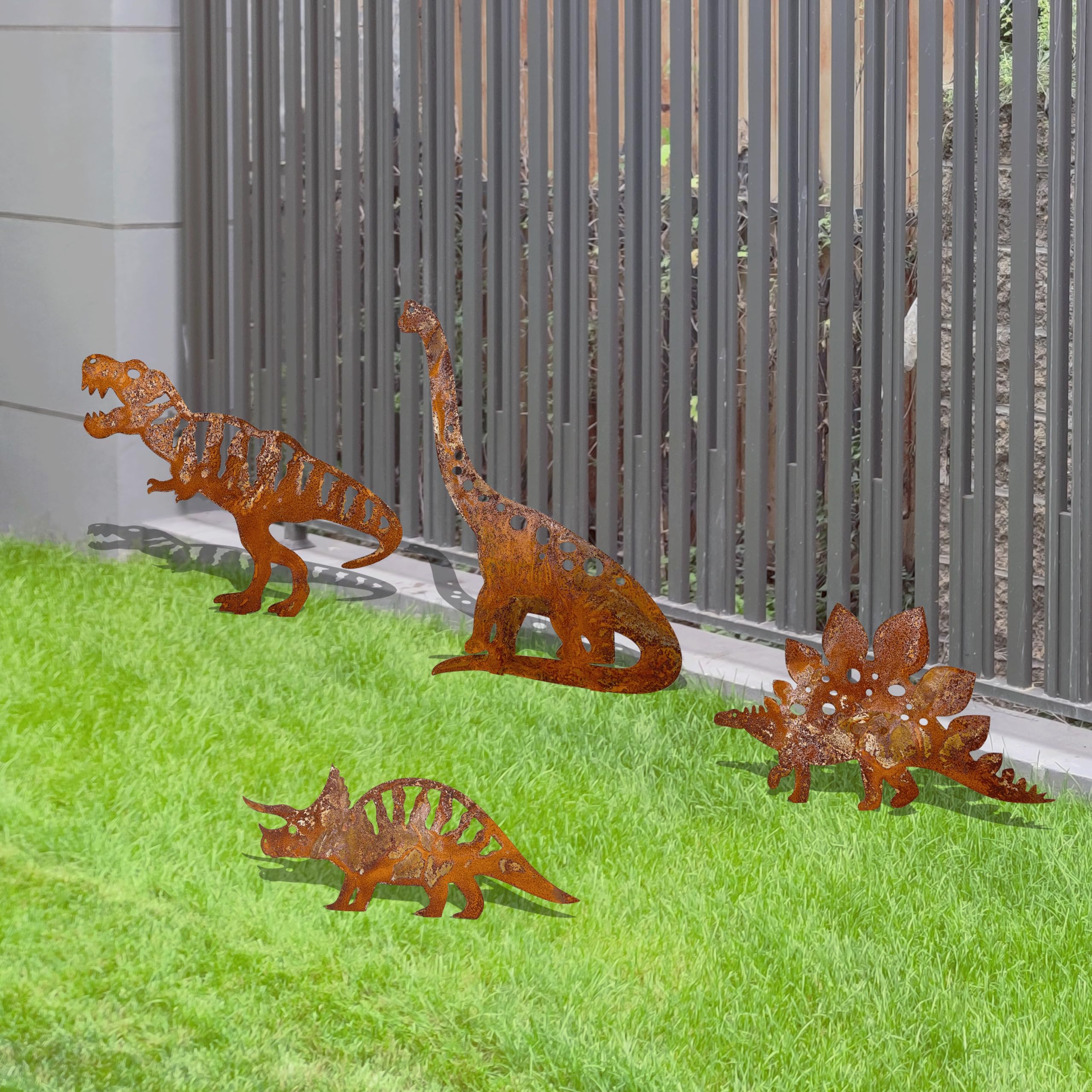 Dinosaur Garden Statues & Lawn Decor - Outdoor Dinosaur Yard Art for Garden, Patio & Landscape - Perfect Gift for Dinosaur Lovers & Jurassic Theme Party Decorations