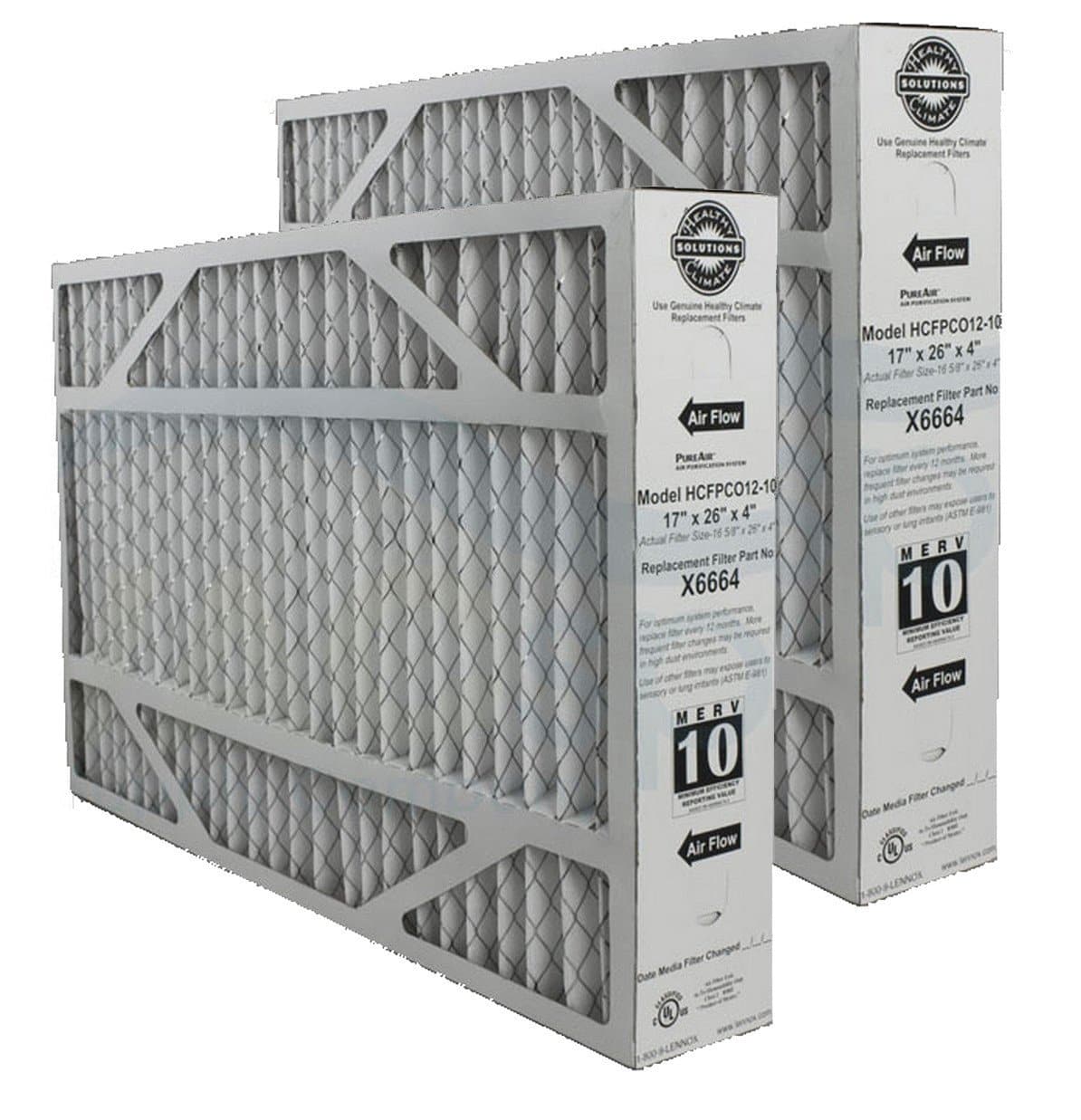 Lennox X6664 Replacement Air Filter 17x26x4 (2 Pack) - Compatible with PCO 12C, 75x74 - Perfect for Home HVAC Systems & Air Purifiers